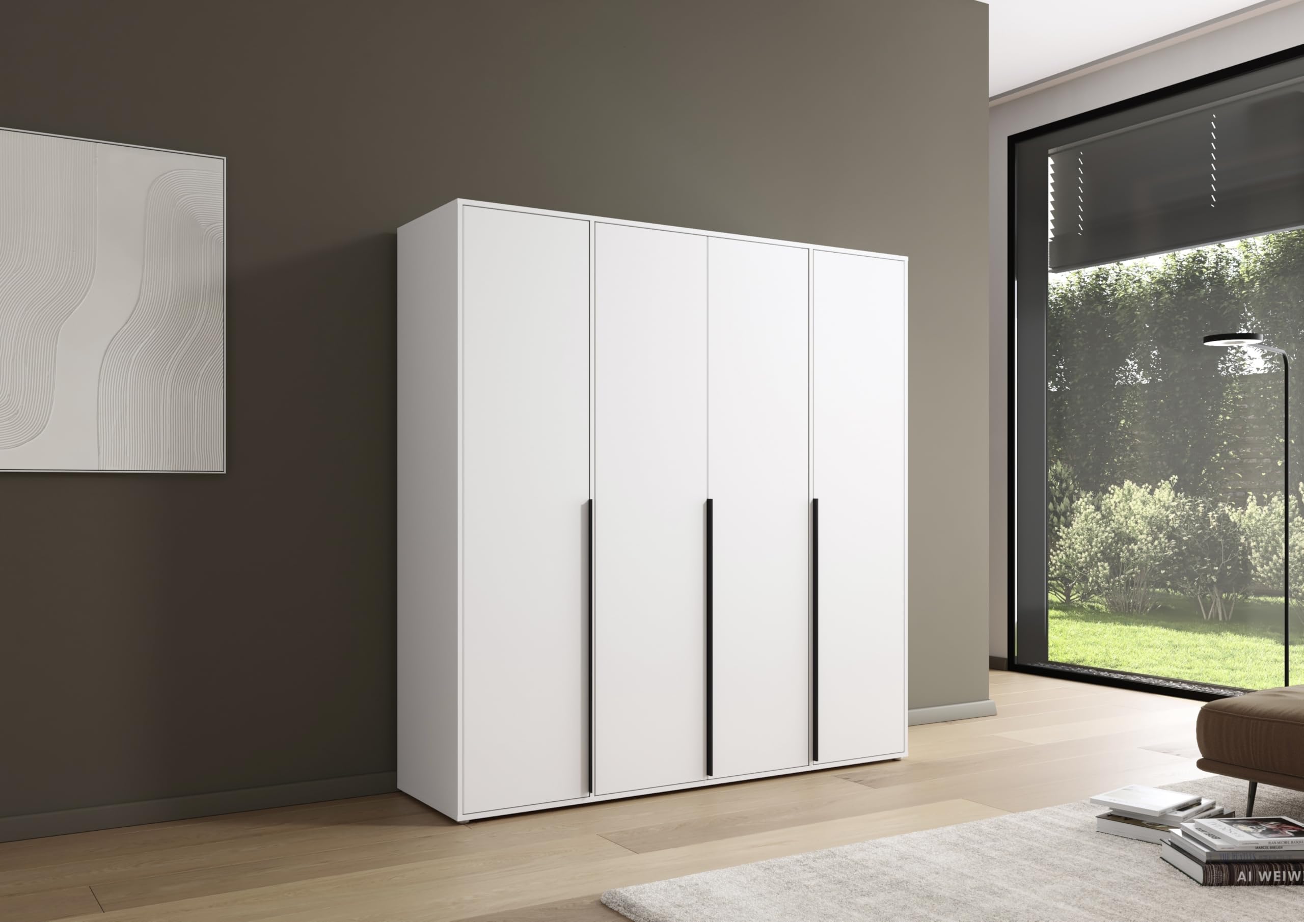 Rauch Möbel NAGATA, Kleiderschrank, Farbe Weiß, Breite 187 cm | Schrank, Mehrzweckschrank, 4-türig, für Schlafzimmer, Kinderzimmer, Studentenwohnung, Garderobe, Homeoffice