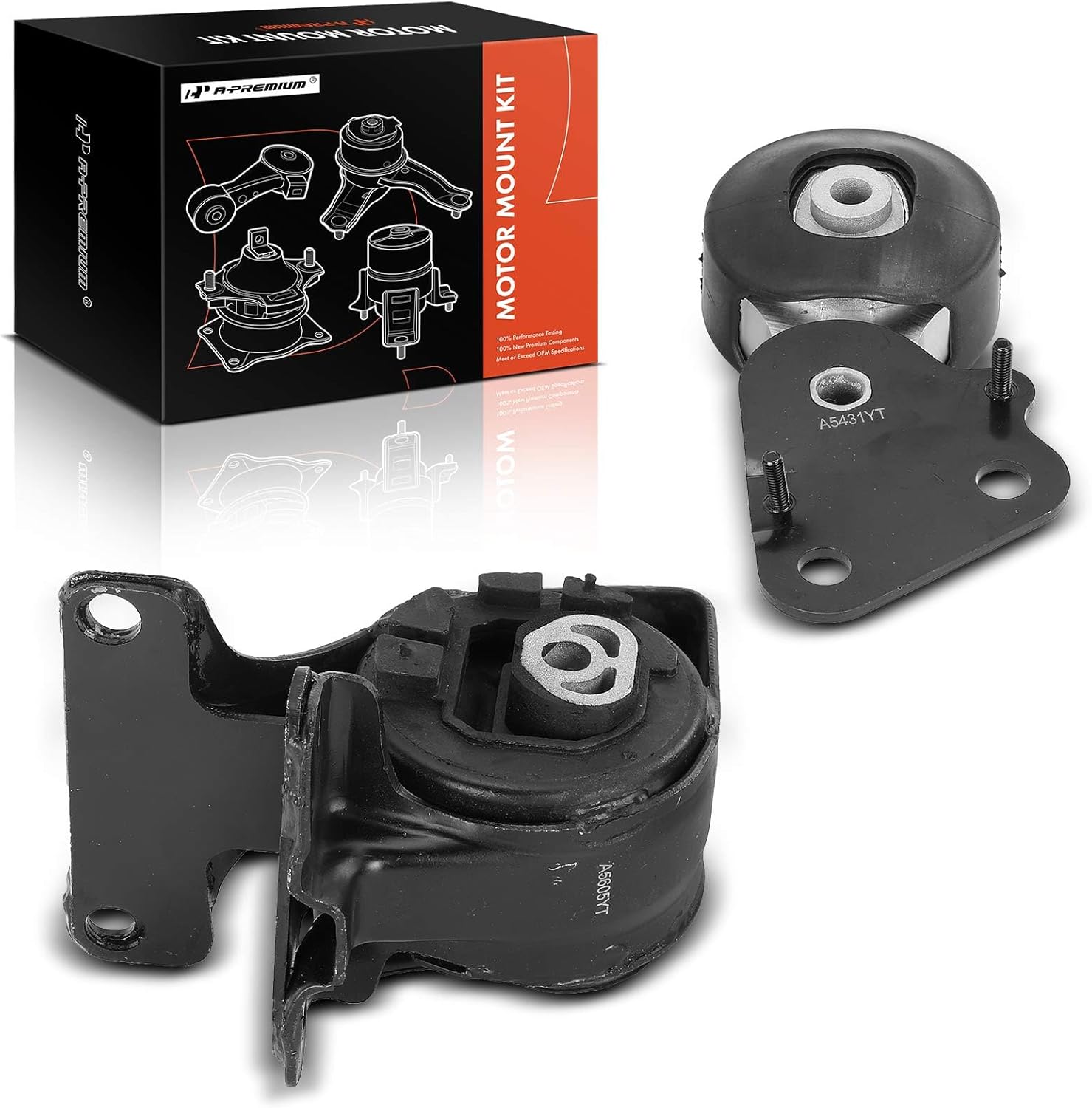 A-Premium Transmission Mount and Torque Strut Mount Set Compatible with Ford Edge 2007-2010 & Lincoln MKX 2007-2010, 3.5L, Automatic Transmission, 2-PC Set, Replace# 8T4Z6068A, 8T4Z6068B