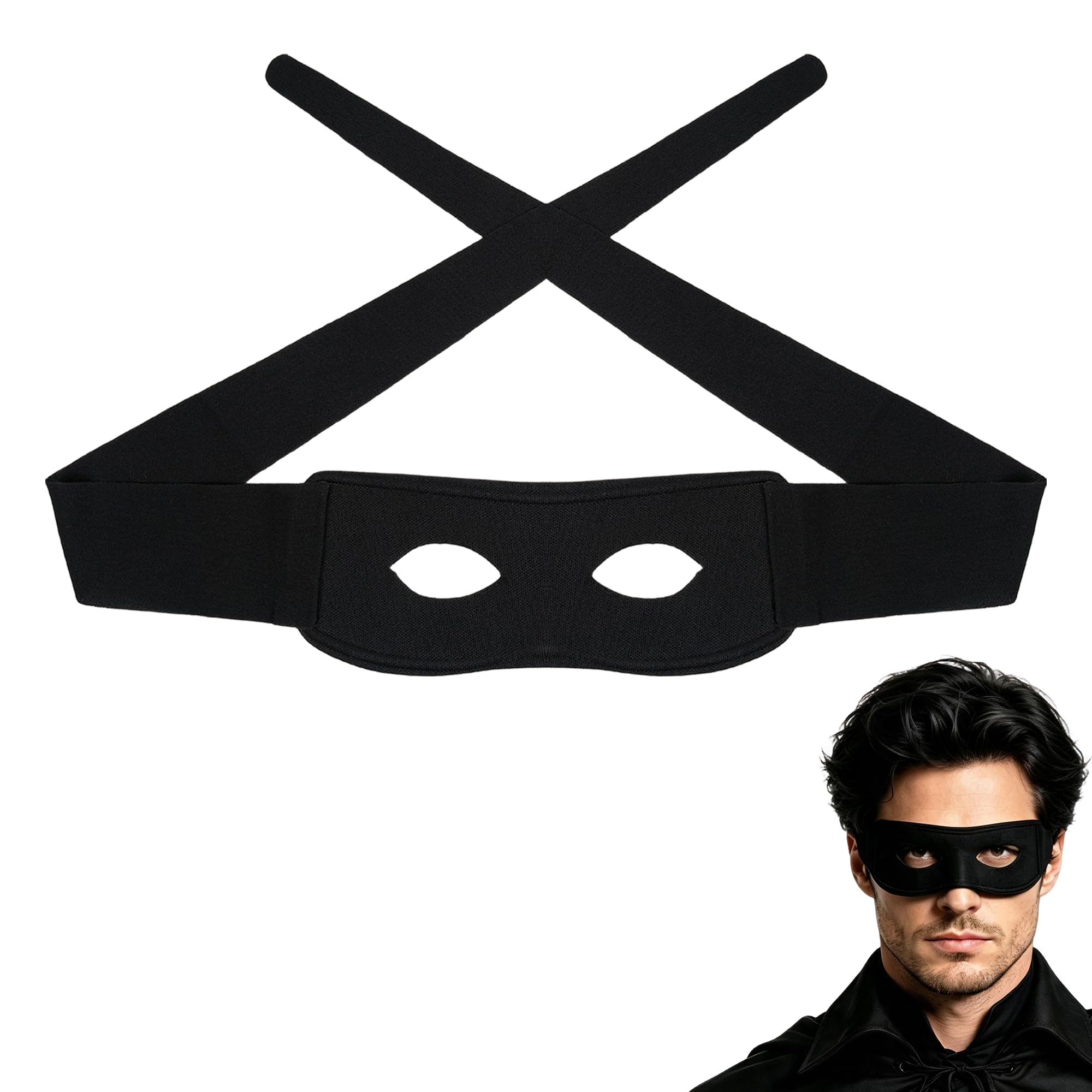 Yezmo Robin Mask, Black Robber Eye Mask for Men Adults