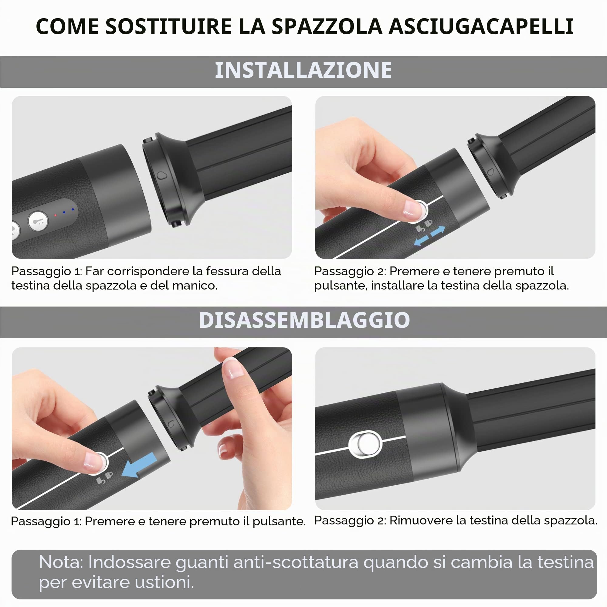 Asciugacapelli Air Styler 7 IN 1, 2024 NEW 110000 GIRI/MIN Asciugacapelli Multifunzione Con Spazzola Lisciante, Ferro Arricciacapelli ad aria Calda, Styling Arricciatura Raddrizzamento