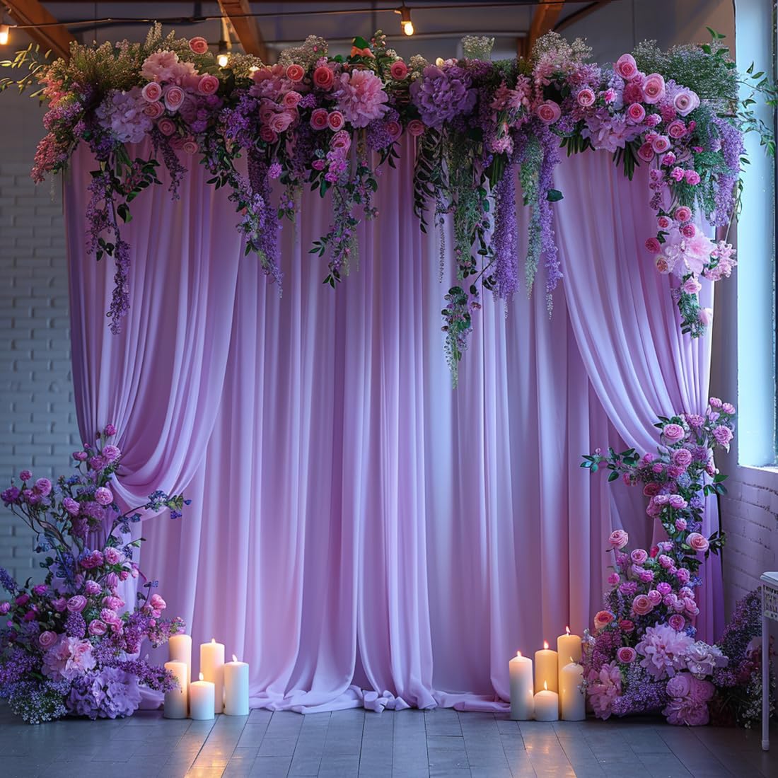 30x10ft Wrinkle Free Lavender Backdrop Curtain for Parties Soft Fabric Drapes Wedding Curtain Backdrop for Birthday Party Decorations Background for Photography 5x10ft,6 Panels