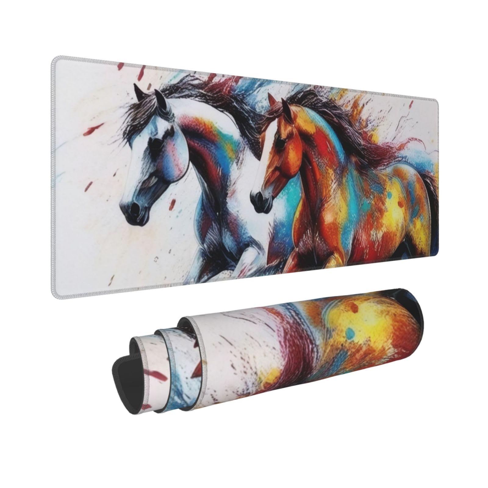 Gaming Mouse Pad,Large Non-Slip Rubber Base Mousepad,Keyboard Mouse Mat,Desk Pad with Stitched Edges,31.5x11.8inch,Moon Stars