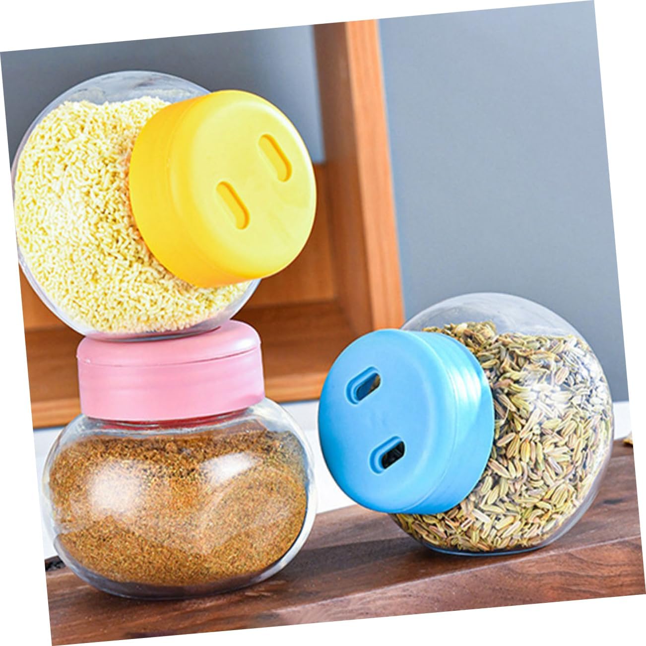 3pcs Glass Pepper Shakers 180ml Sealed Condiment Jars