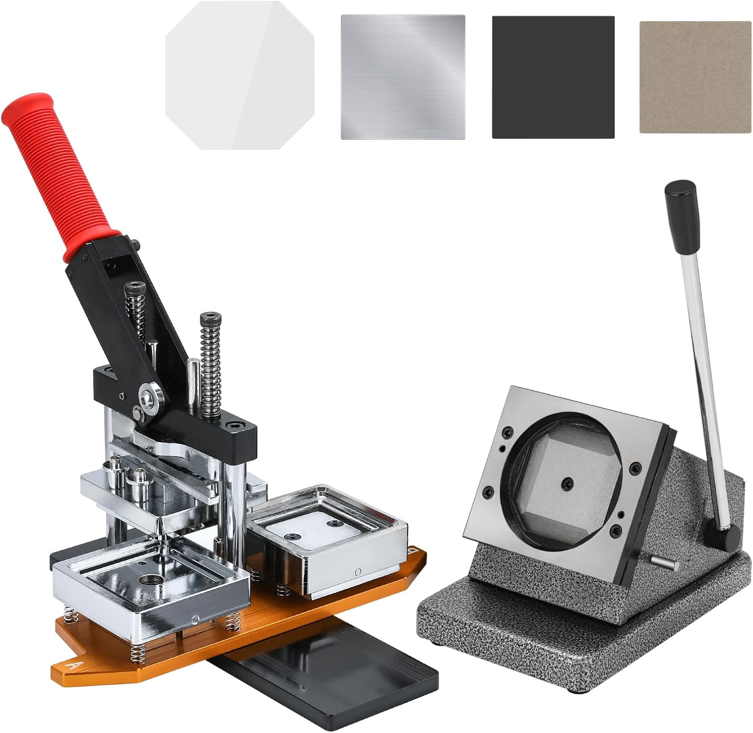 2.5x2.5inch Square Fridge Magnets Badge Maker Machine 63.5x63.5mm DIY Photo Refrigerator Sticker Magnet Press Machine+Paper Cutter+100pcs Materials