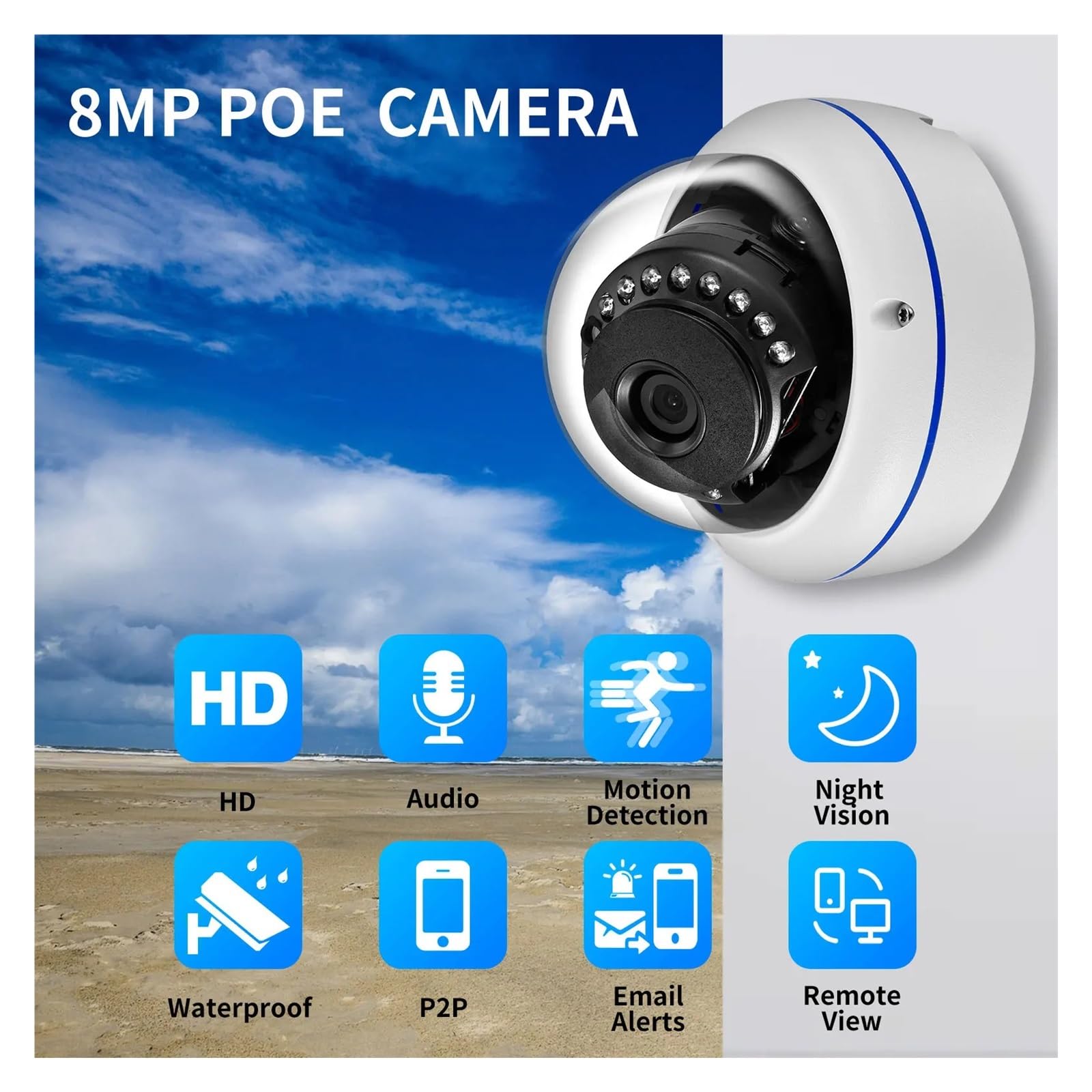 Sorveglianza Diurna e Notturna con rilevamento volti 4K da 8 MP