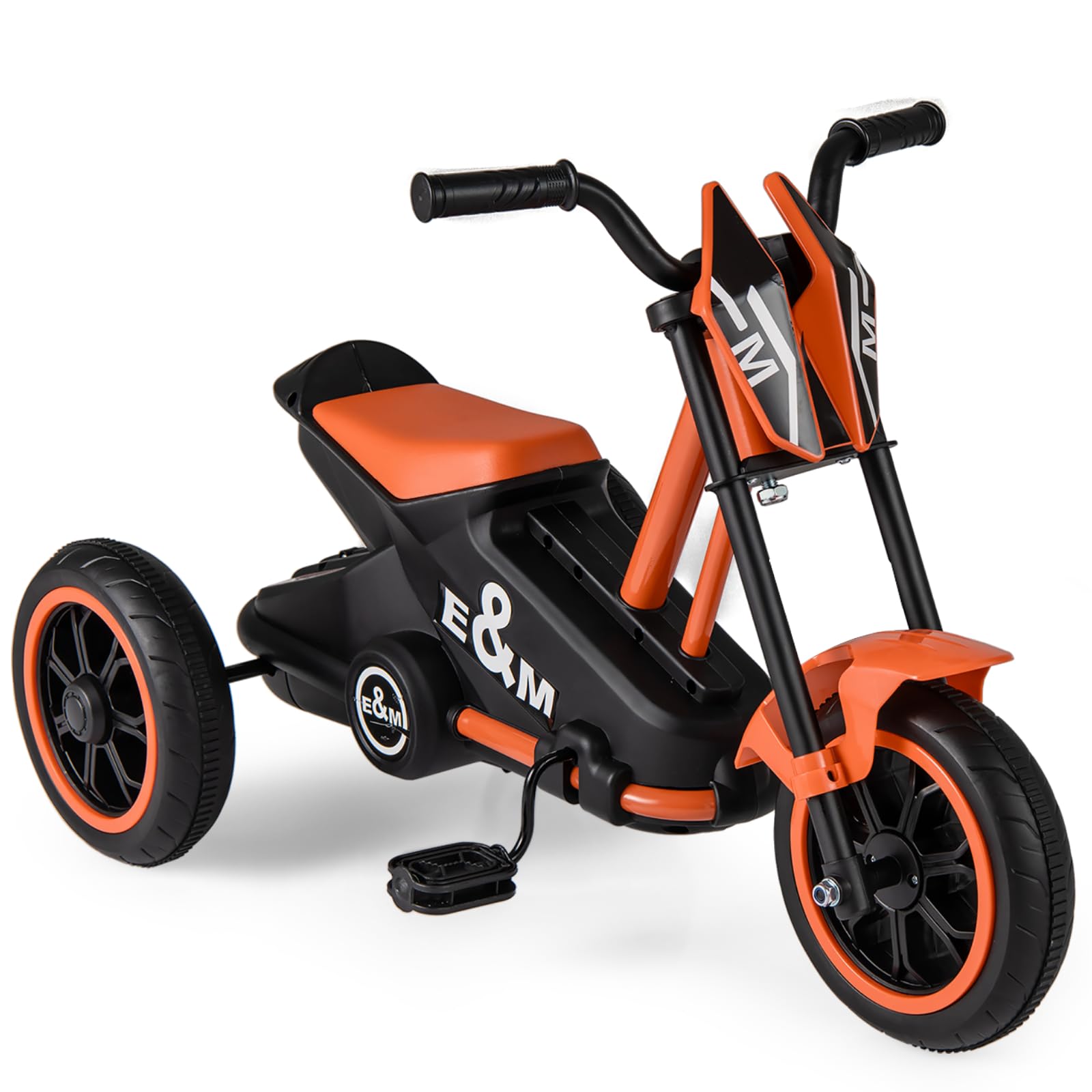 GYMAX Toddler Tricycle, 3 Wheel Children Balance Bike with teering Handlebars and Anti-Skid Foot Pedals, Kids Trike for 3+ Years Old Boys Girls (Orange)