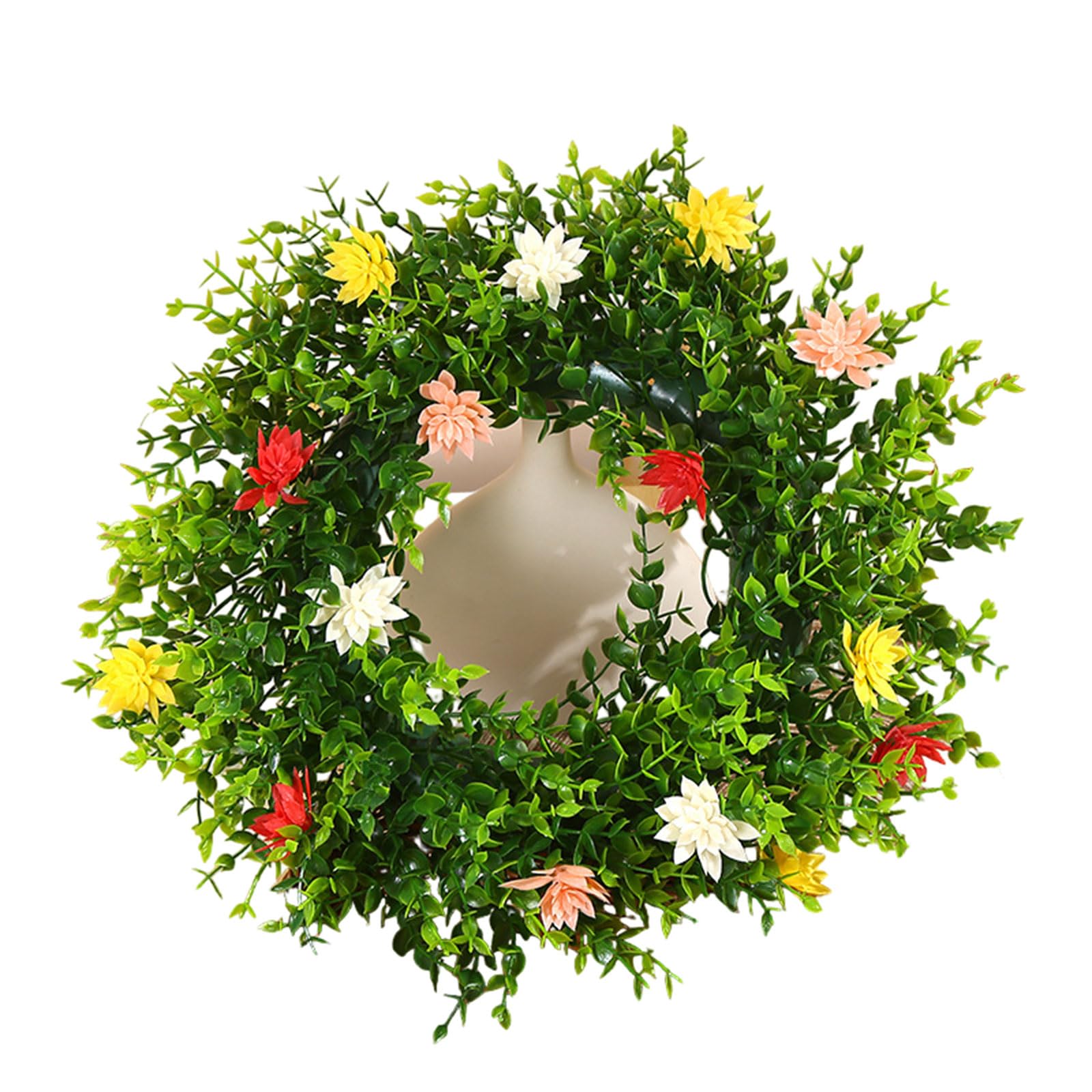 Kalttoy Yellow Artificial Straw Flower Wreath Colorful Wildflower Garlands Hangings Pendants Adorment For Wedding Festival Decorations Wedding Flower Gift