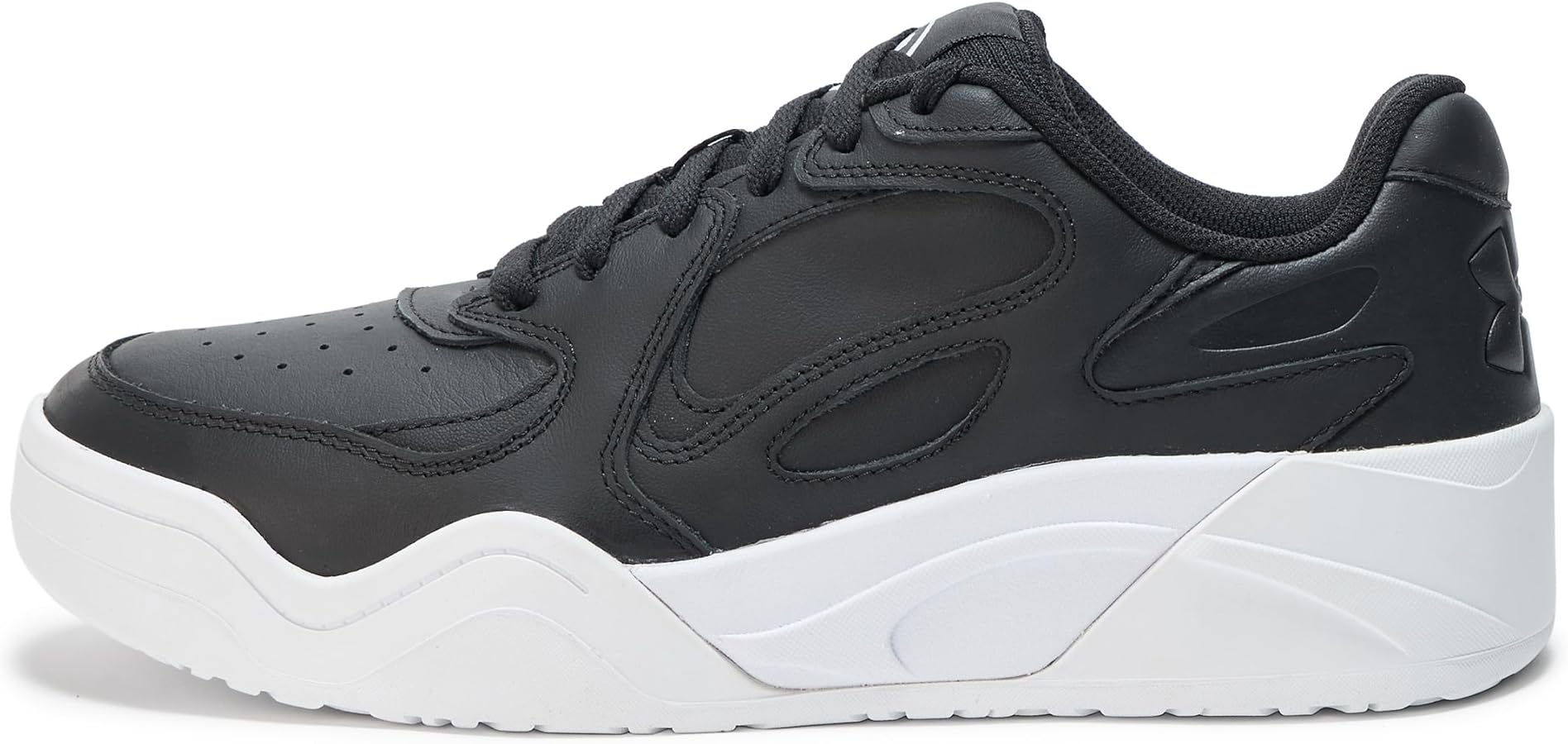 Under Armour Court Anatomix, (001) Black Black White, 6 Women/4.5