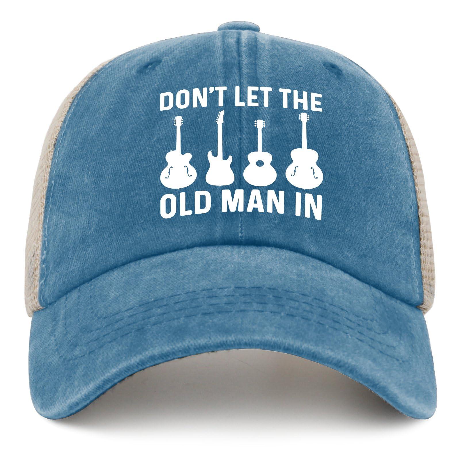 Old Man HAt Don't LET Old Man in Hat Trucker Hat Men Trendy Mesh Cap for Summer Lake Blue