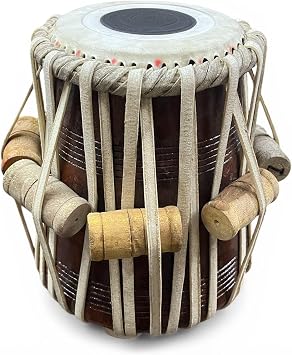 JPSK IMPEX Red Sheesham Dayan Tabla Handmade Professional Wooden Tabla Drum, 55.5 Inch Goat Skin Head, Natural Finish, Indian Classical Percussion Instrument for Beginners & Professionals