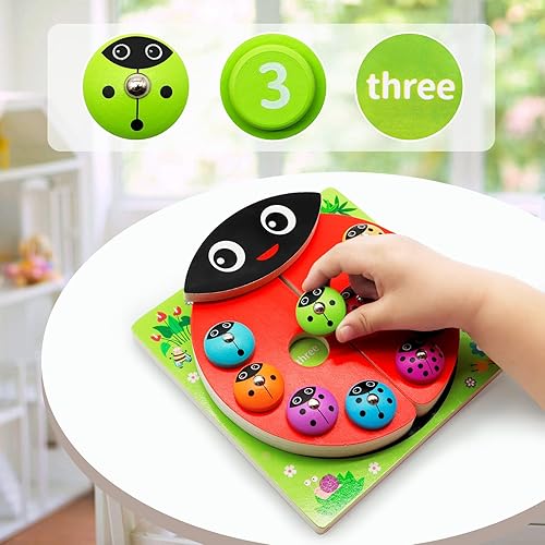 Miniatura 6 de MOONTOY Juguetes Montessori Montessori de madera para niños de 1, 2, 3, 4 años, regalo de cumpleaños, juego de pesca magnético para niños de 3 a 5