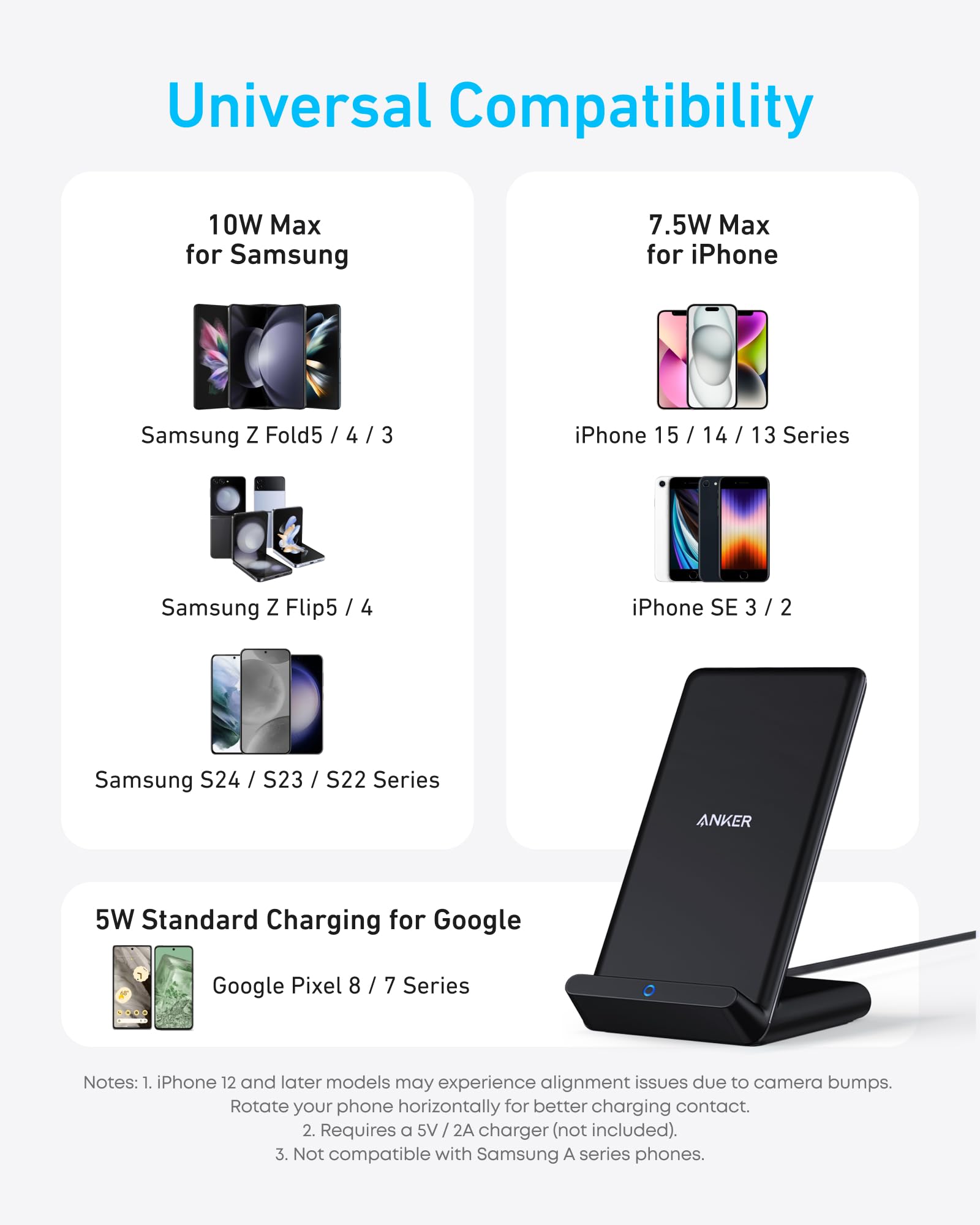 Anker 313 Qi-Certified 10W Max Wireless Charger Stand — Amazon image 3