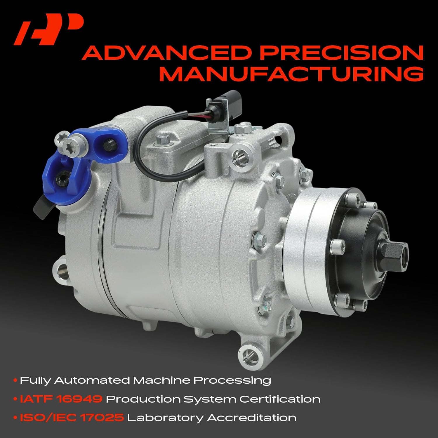 A-Premium A/C Compressor with Clutch Compatible with Audi Q7, A6, A6 Quattro, A8 Quattro, Allroad Quattro, R8, RS4, RS5, S4, S5, S6, S8 & Volkswagen Touareg