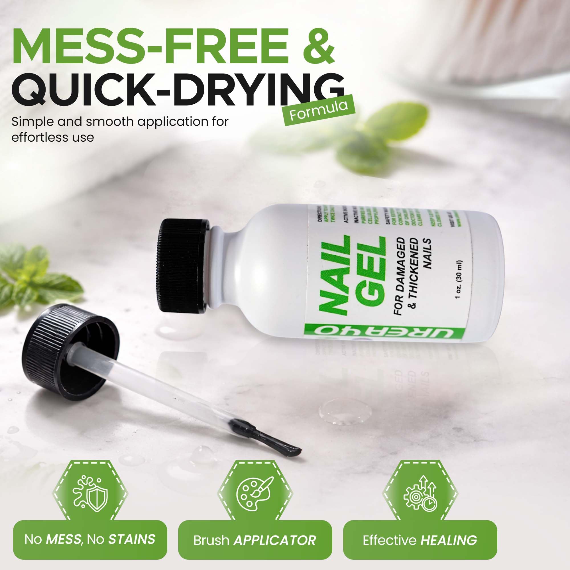 Urea żel do paznokci 1 uncja 40% mocznika Hard Nail Softener Szybkoschnący Anti-Pille do miękkich i łamliwych paznokci do paznokci i paznokci u stóp Top Creme Easy Brush Applicator