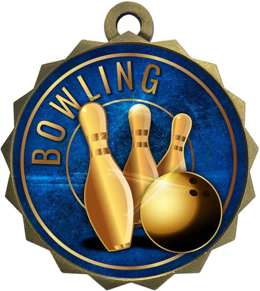 Express Medals Various Styles 1 to 50 Pack of Gold Bowling Medals Trophy Award with Neck Ribbon Medal Trophies Gift Prize Bowler Bowlers