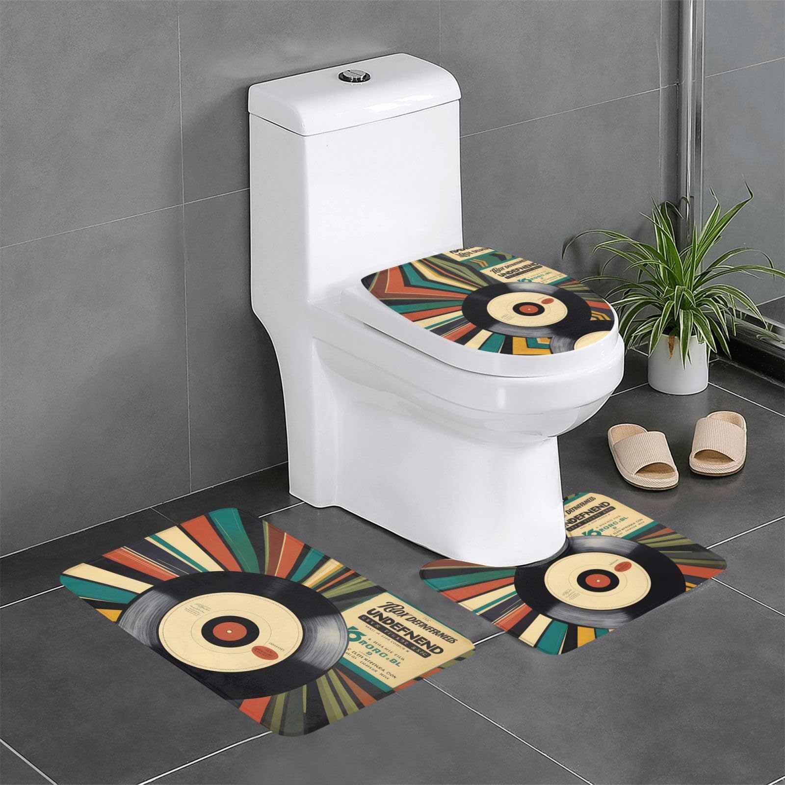 Tapis de salle de bain vinyle BROLEO haute densité durable design rétro 61cm