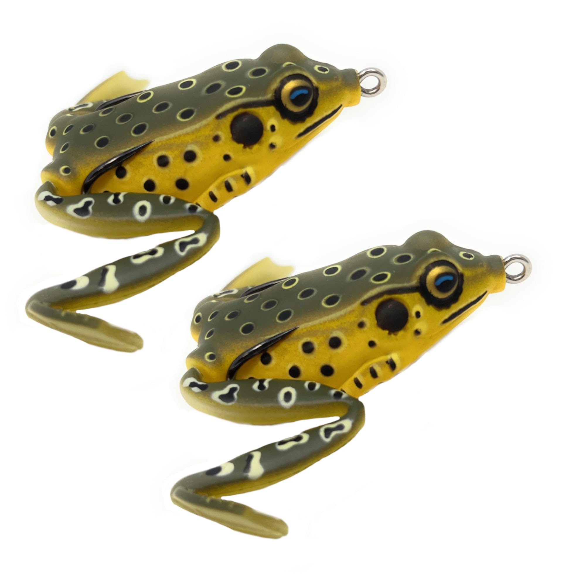Reaction Tackle Hollow Body Frogs with Swimming Legs for Bass Fishing - Ultra Realistic Weedless Top Water Frog Lure for Bass, Pike and More -