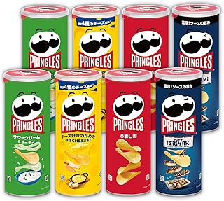 プリングルス ケロッグ M缶 4種 アソートセット (うましお・サワークリーム&オニオン・Hi! CHEESE!・テリヤキ) ※時期によりセット内容に変更あり 4個 (x 2)