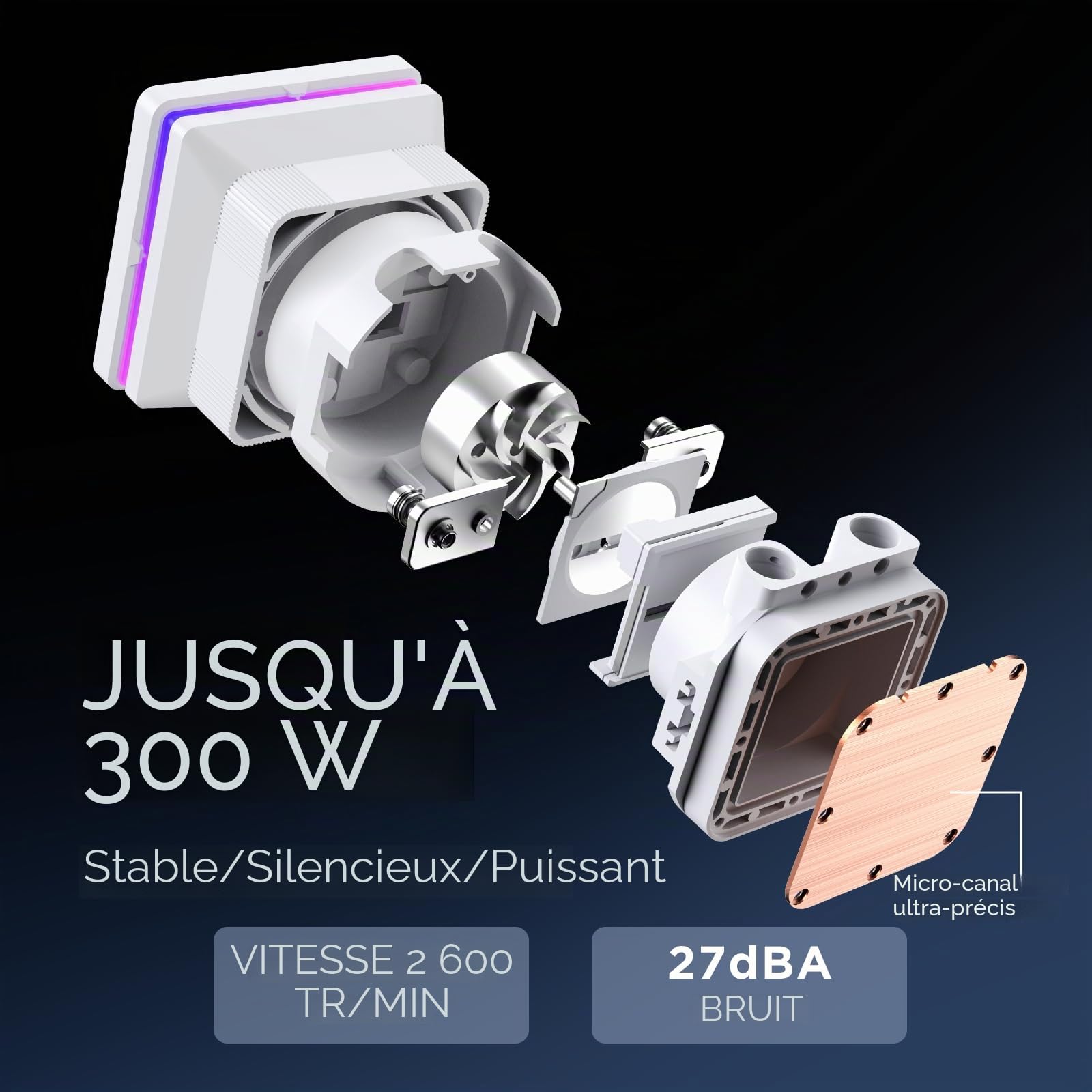 Jungle Leopard ProFlow SE Système de refroidissement à eau liquide ARGB AIO pour processeur ARGB Noir | Écran LCD de 10,2 cm | 320 W TDP | ARGB 1850 tr/min PWM | Pour Intel LGA1851/1700/1200/115X AMD