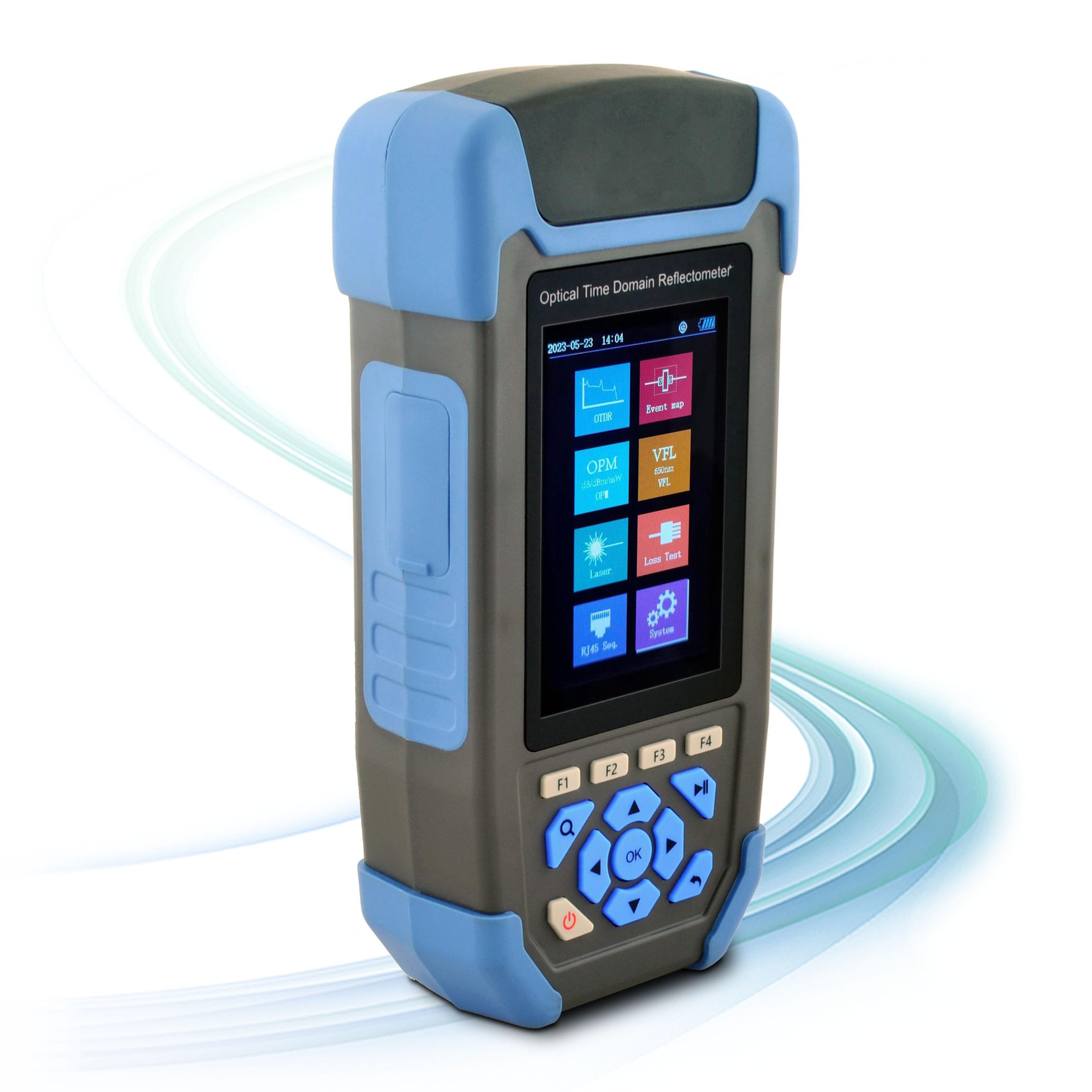 1310/1550 nm 24/22 dB 8 in 1 OTDR + scheda evento+test di perdita+VFL+OPM+OLS+RJ45 e illuminazione 3,5" Screen LWL Tester con SC/UPC+LC/UPC&APC (OTDR42F-T1)