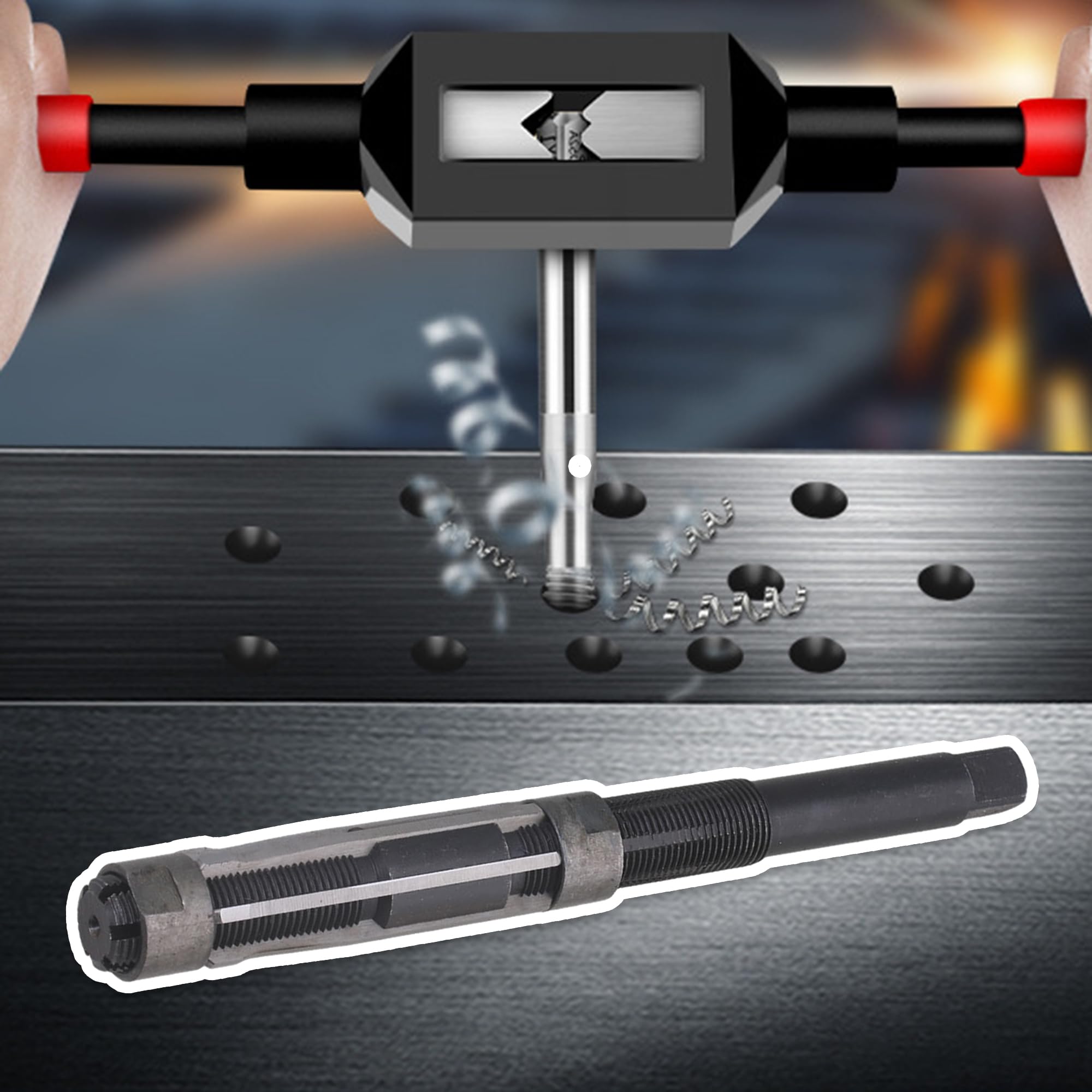 Alesatore Manuale Regolabile 26-29,5 Mm – 9SiCr Rivestito In Olio, Codolo Cilindrico, Precisione Per Fori Su Metallo