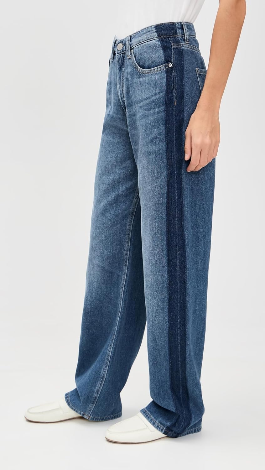 DL1961 Women's Karmine Aura Refined Wide Leg High Rise Jeans