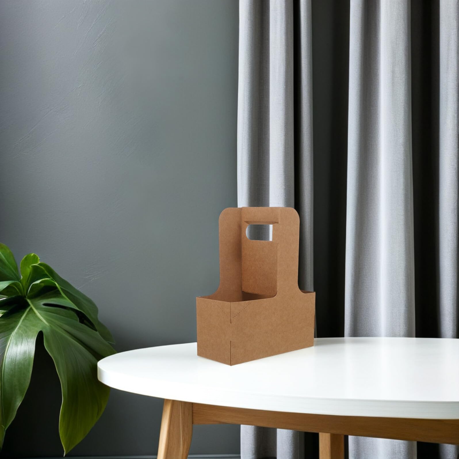 Holibanna 30 Unidades Posavasos De Mano De Papel Kraft Accesorios De Entrega De Comida Portavasos De Café Portavasos para Llevar Light Brown Reutilizable