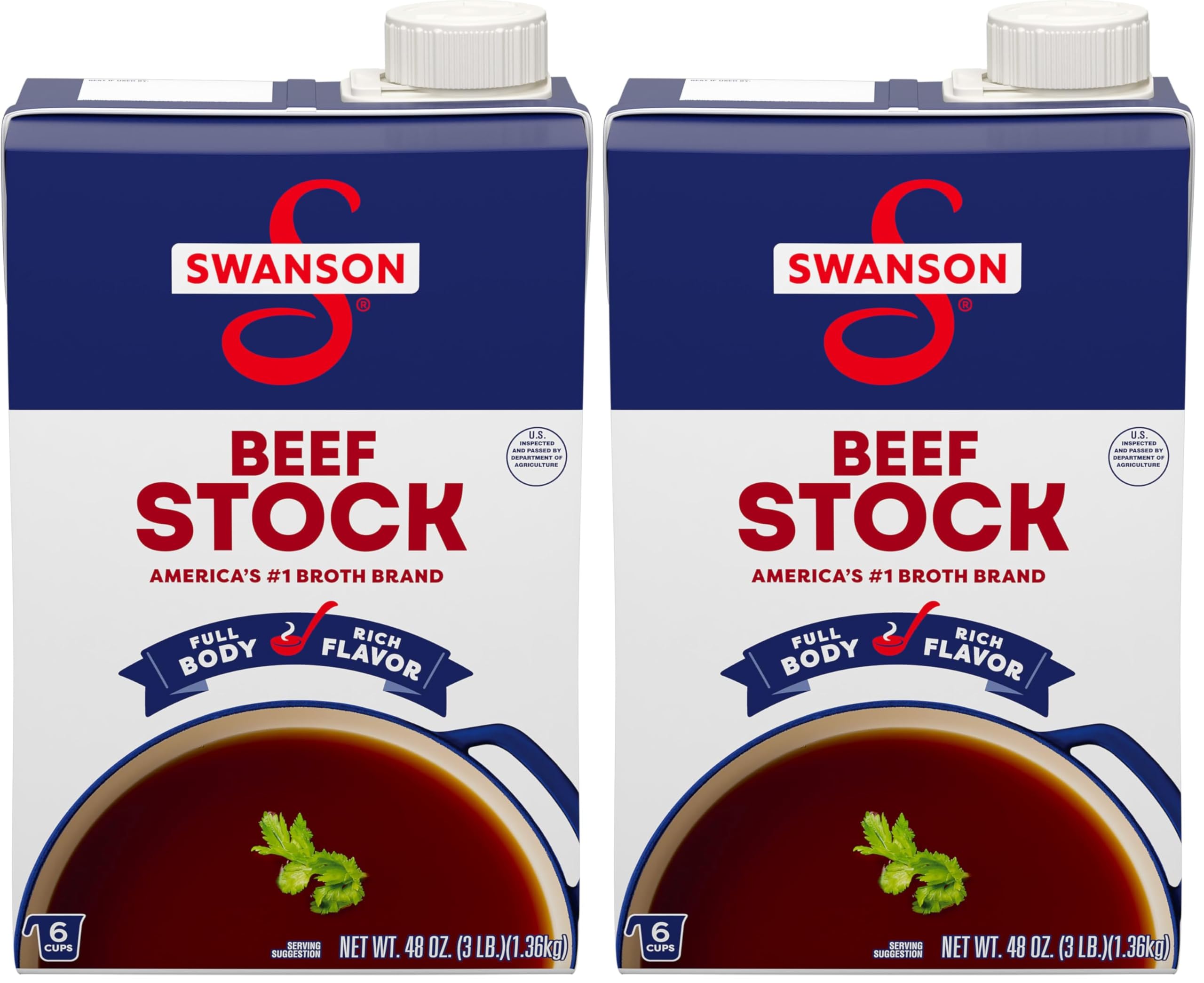 Swanson 100% Natural, Gluten-Free Beef Stock, 48 oz Carton (Pack of 2)