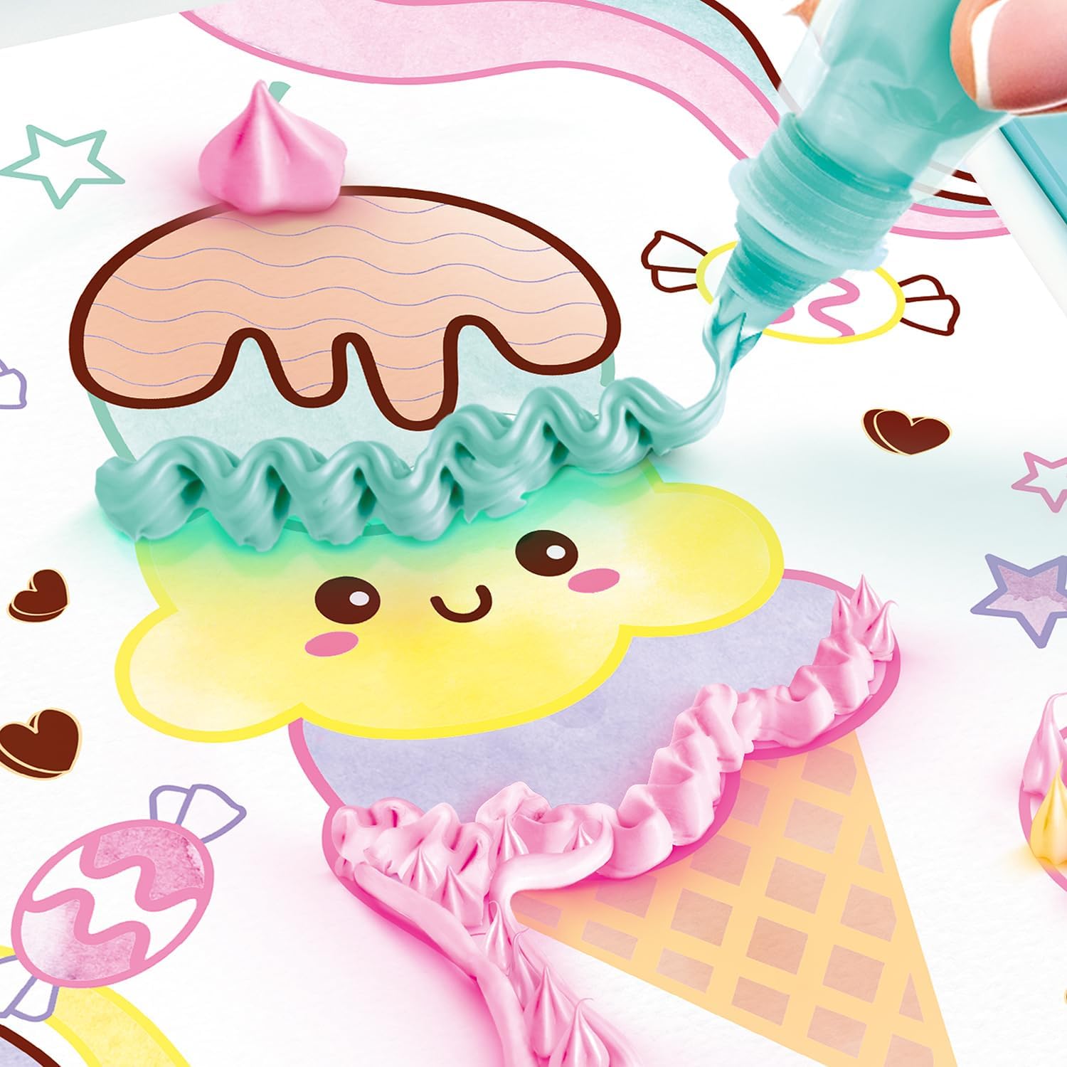 Art Lab Fluffy Paint Studio, 3D Paint, Create Amazing Pieces of Art, Bring Your Designs to Life with 3D Paint Effects! Jam Packed Craft Kit