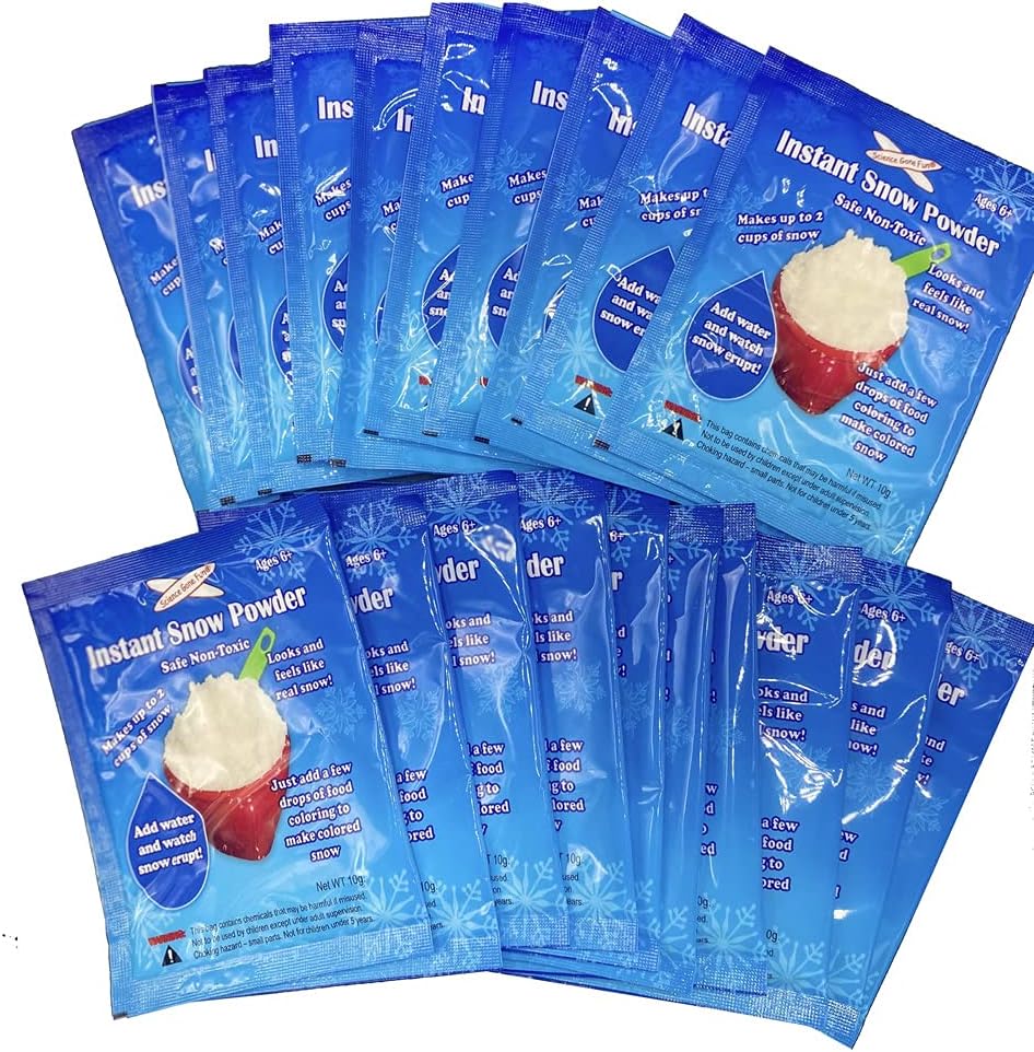 Science Gone Fun Instant Snow Powder 10 Grams Pack - 20 Packs