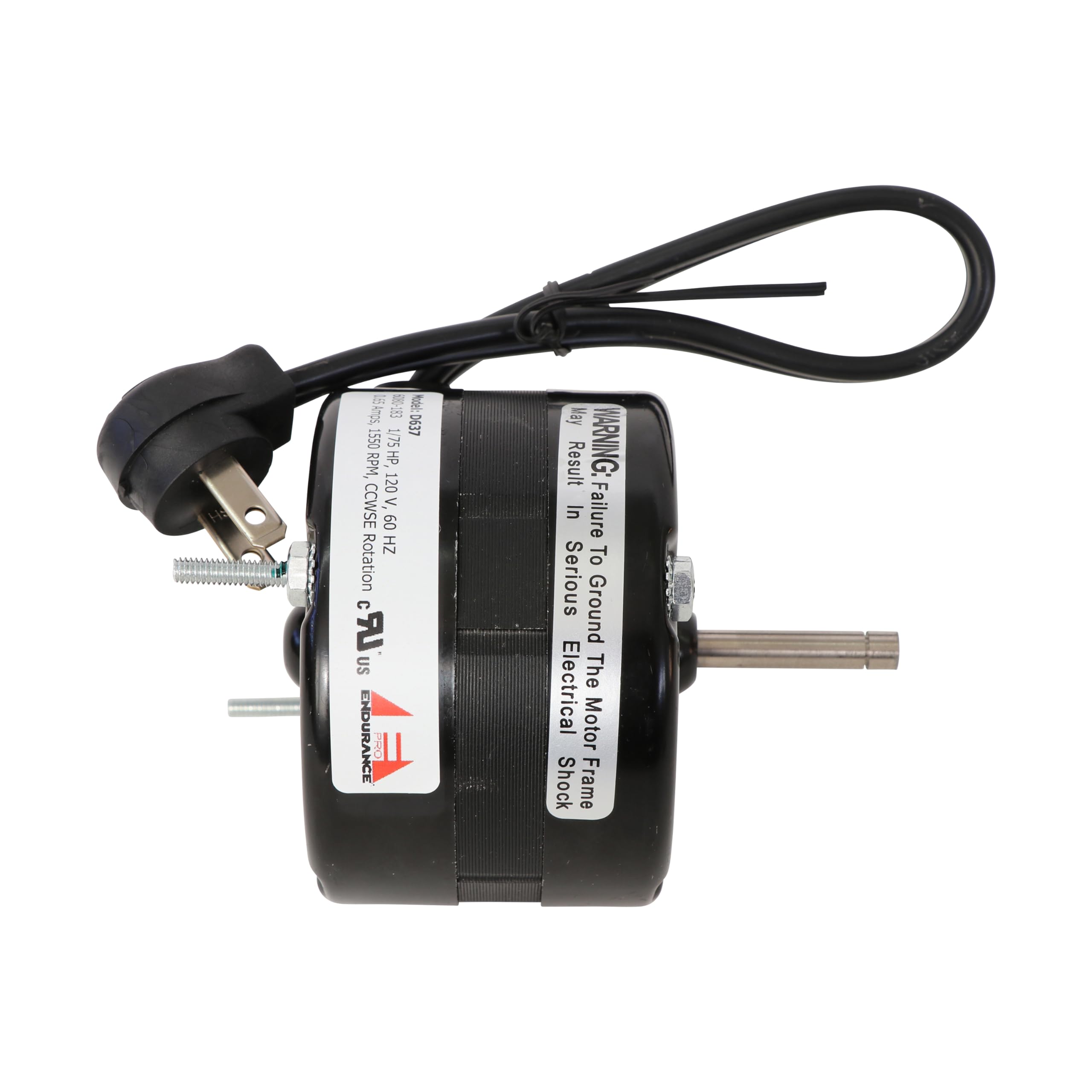 Endurance Pro D637 Electric Motor 1/75 HP, 1550 RPM 115V 3.3" Diameter CCW Rotation, Compatible with Nutone Bath Fan, Century 637 and Fasco 71732211, 7173-2211, Fully Enclosed
