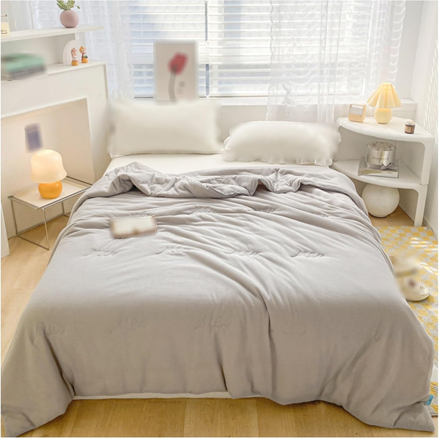 Lightweight Summer Duvet, Summer Duvet, Fine Quilt, Soft and Comfortable, Soft and Breathable, Thin and Light Duvet, Lightweight Cooling Comforter (180 x 220 cm)