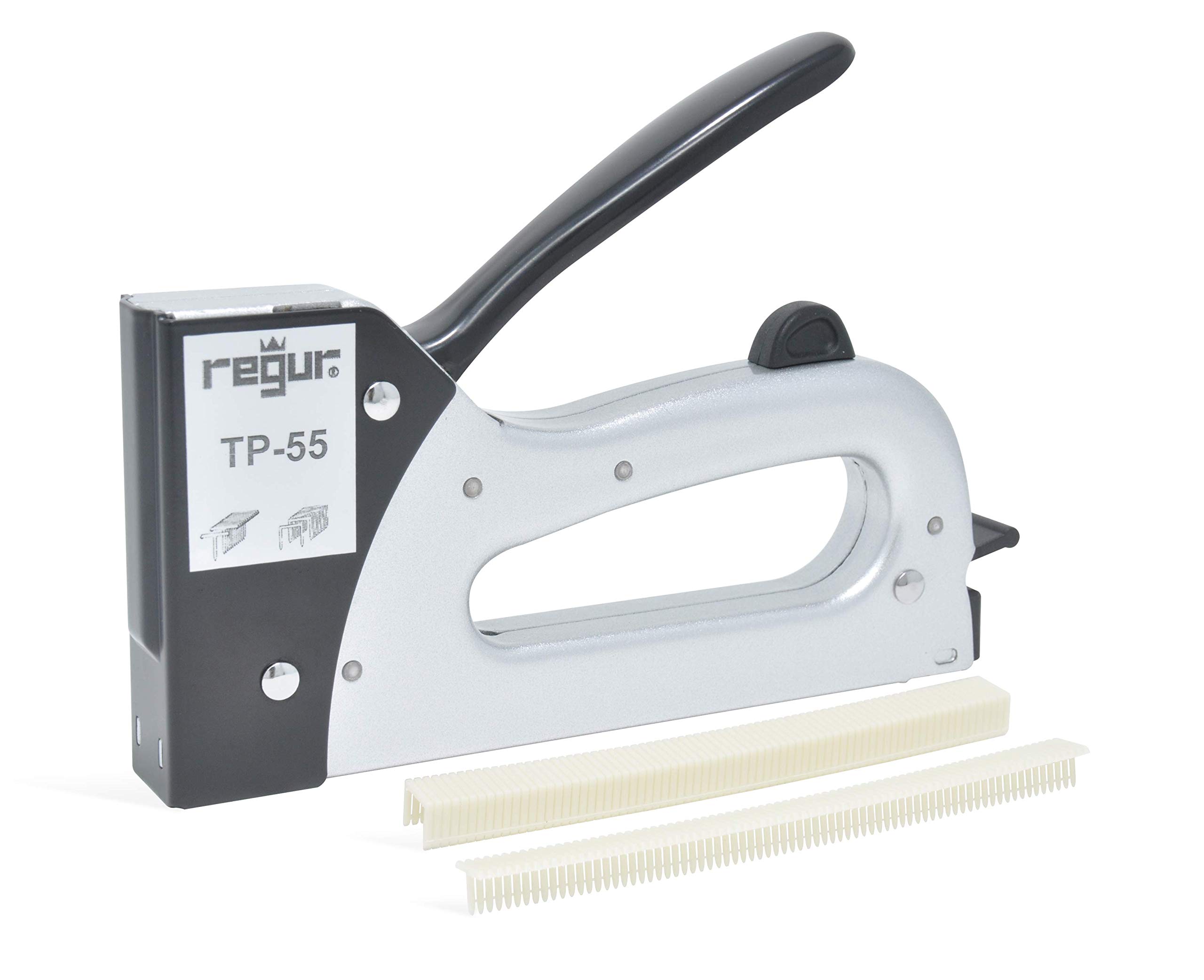 REGUR TP-55 zszywacz ręczny – specjalny zszywacz do zszywek PolyTacks HP plastikowe zszywki i pisaki T do etykietowania drewna, etykietowania z pnia drzew, leśnictwa i wielu innych.