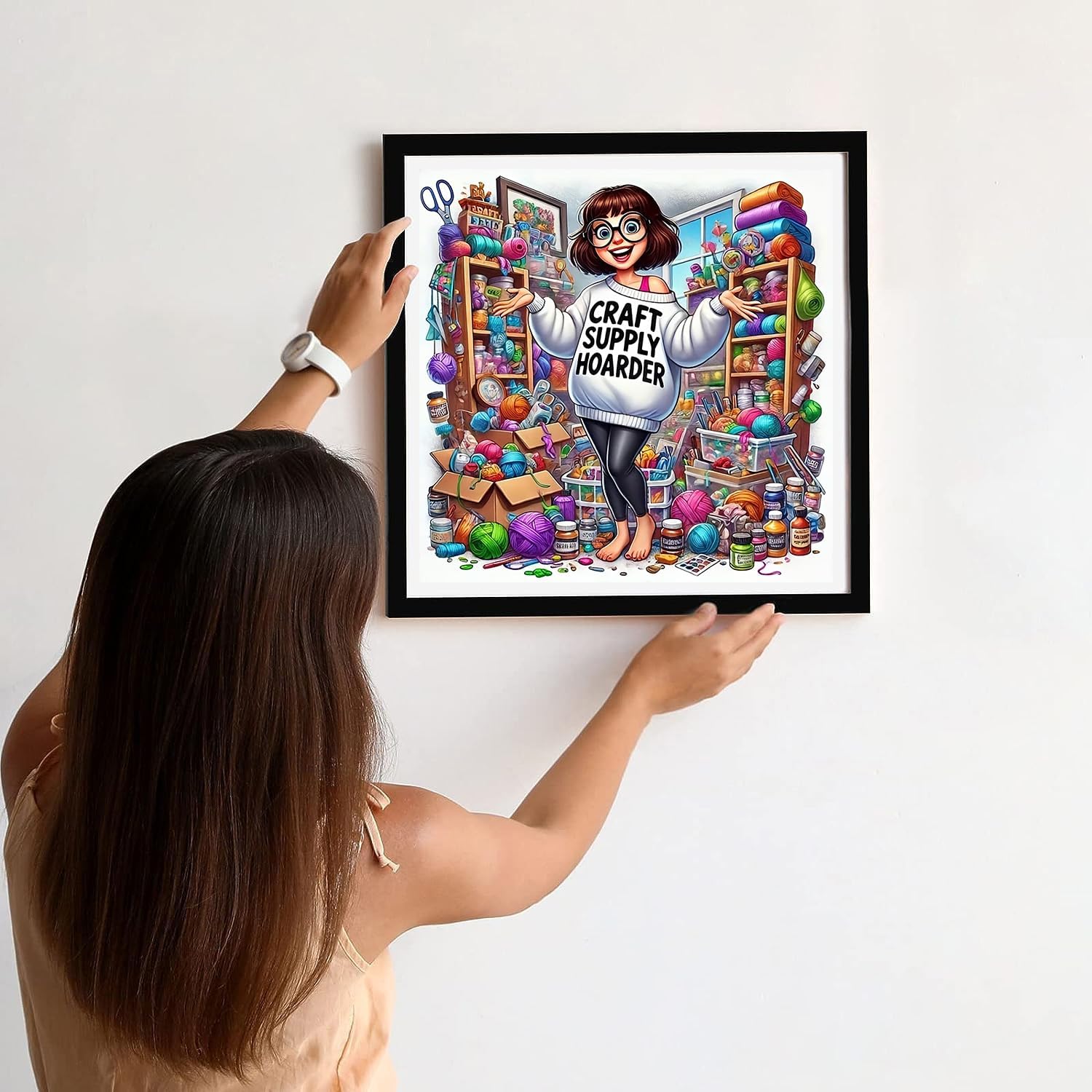 croshom Diamond Art Kits for Adults, Craft Supply Hoarder Diamond Painting Kits for Adults, Diamonds Art Kit for Adult, 5D DIY Full Round Drills Craft for Gifts, Home Wall Decor 13.8" x 13.8"