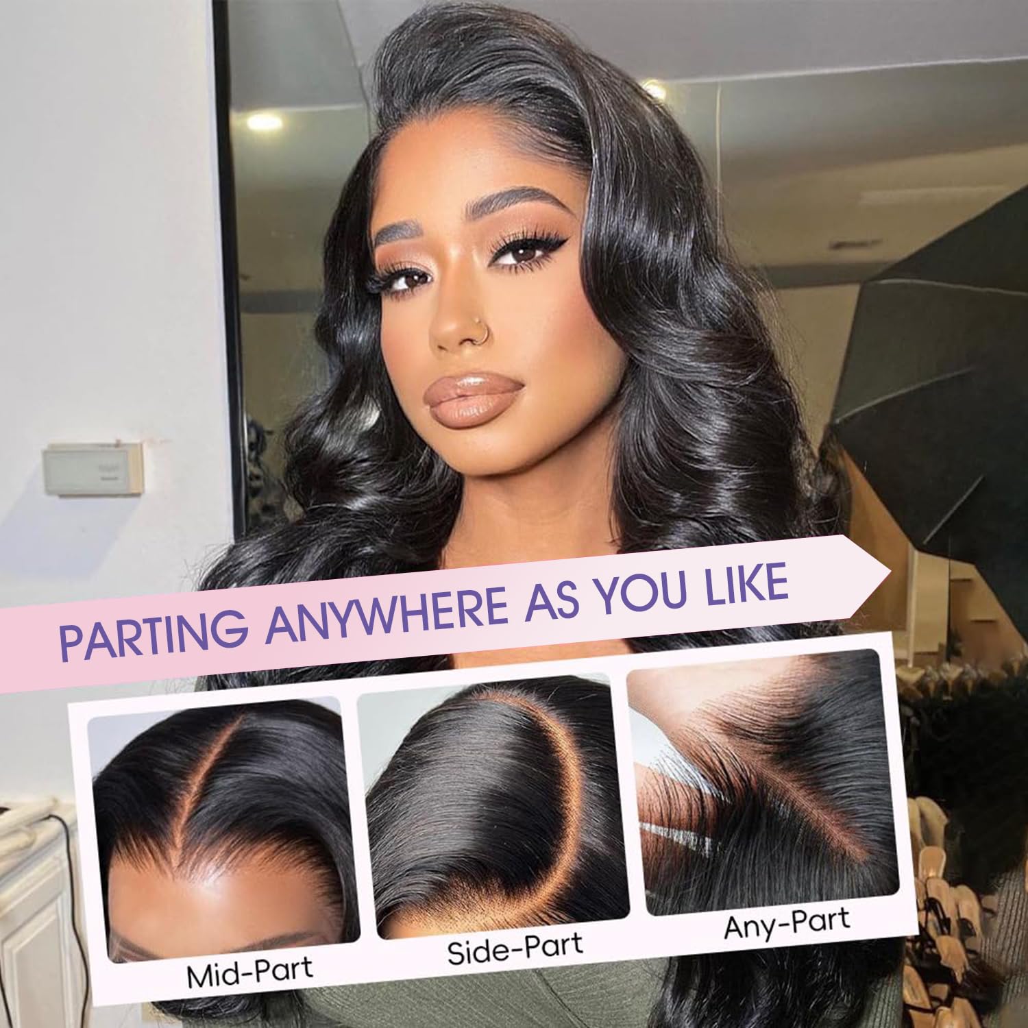 OQ HAIR Glueless Wigs Human Hair Pre Plucked Pre Cut 7x5 Straight HD Lace Front 180% Density 3 Second To Wear Glueless Wigs Human Hair for Women Natural Color 28 Inch