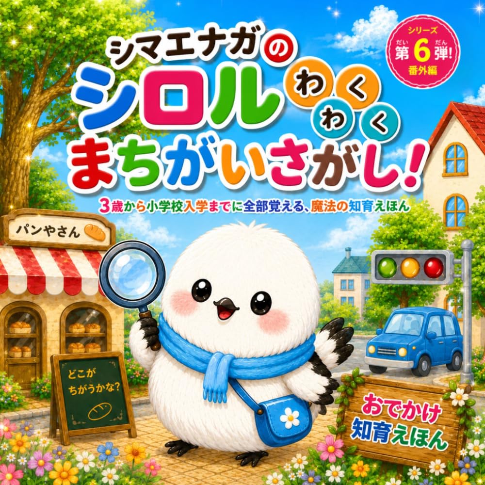 シマエナガのシロル わくわく まちがいさがし！: 3歳から小学校入学までに全部覚える、魔法の知育えほん