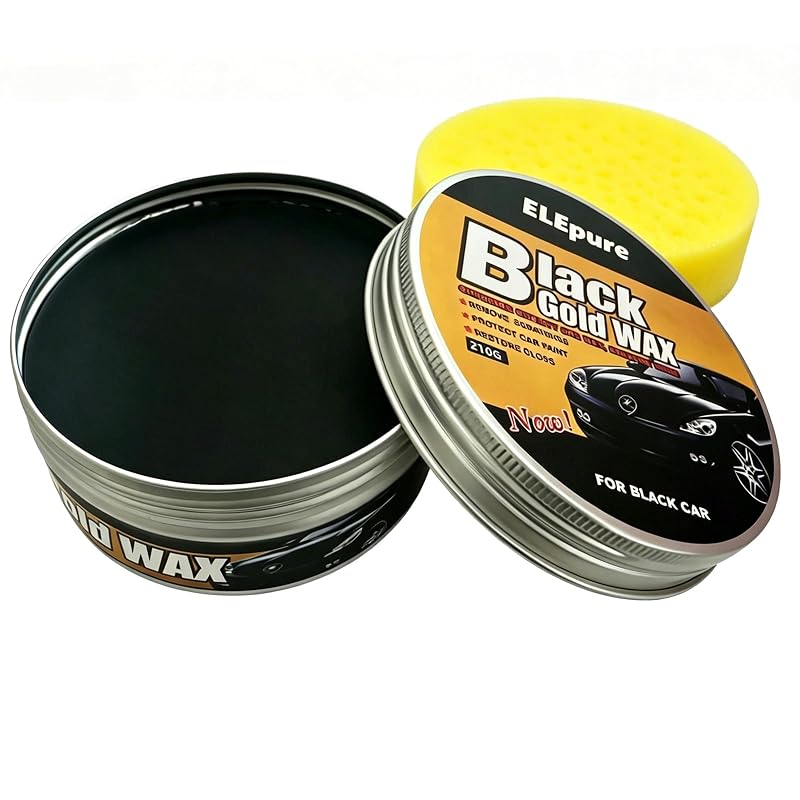 Cera automotiva sólida Black Gold ELEpure com carnaúba para pintura preta, rodas e metais A-2305