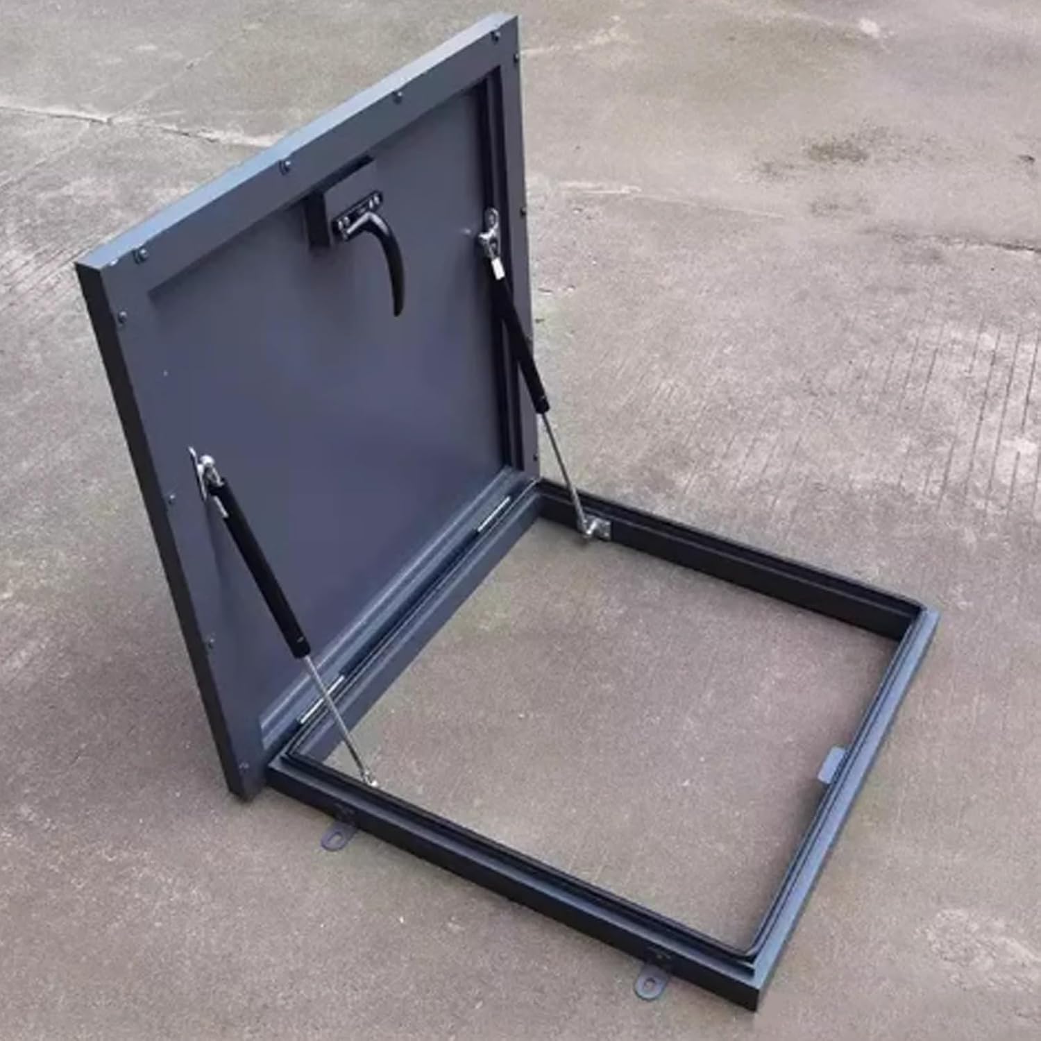 Lockable Handle Roof Vent Roof Hatch,Heavy Duty Anti-Theft Door Skylight with Lockable Handle,Roof Hatch Security Roof Access Door,Commercial Hydraulic Support Roof Hatch(60*85cm/23.6*33.5in)