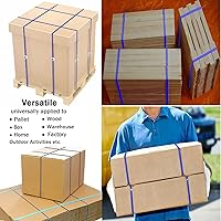 Vista 2 de Kit de flejado de bandas de embalaje de plástico, correas de polipropileno de 1/2 "x 500' y 100 hebillas, azul