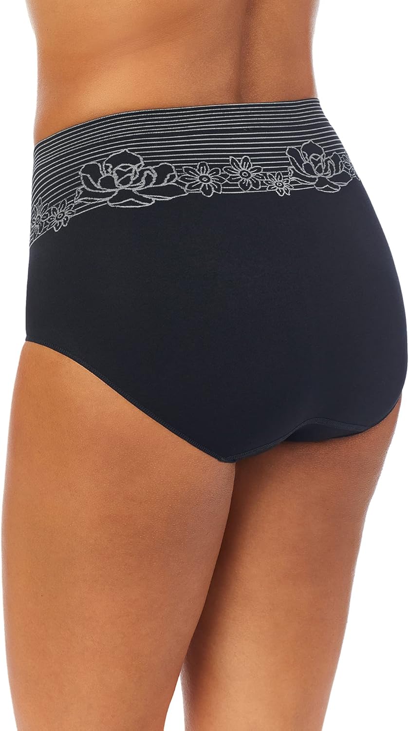 ELLEN TRACY Company Women's Underwear Ultra Soft Seamless Floral Stripe Full Brief Panties 3-Pack Multipack - Image 5
