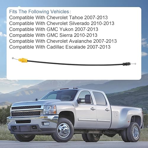Miniatura 9 de Cable de pestillo de puerta compatible con Chevrolet Tahoe Silverado GMC Yukon Sierra 2007-2013, 25.8 pulgadas para cerradura de puerta eléctrica