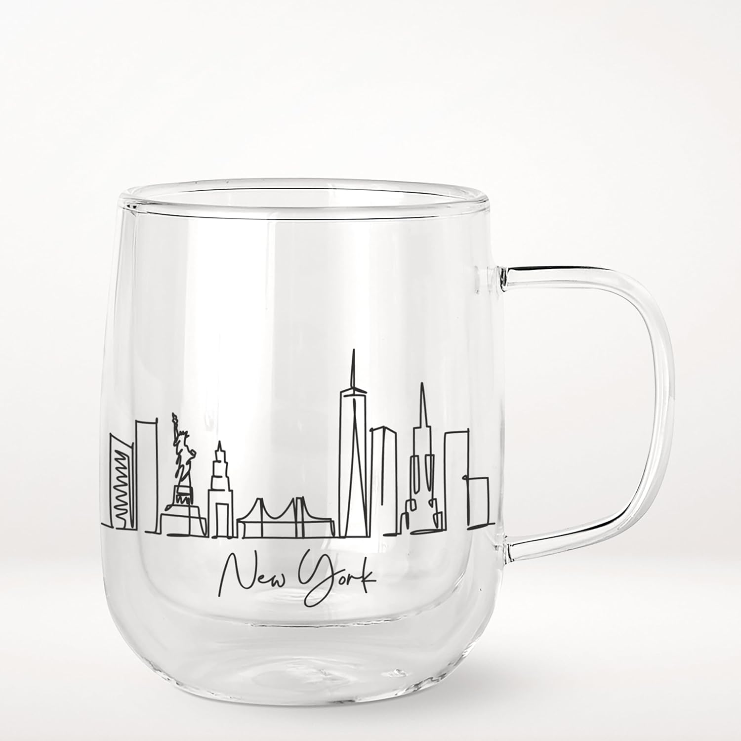 COLLECTIVE HOME - Double Walled Glass Coffee Mugs, Insulated Coffee Mug with ...