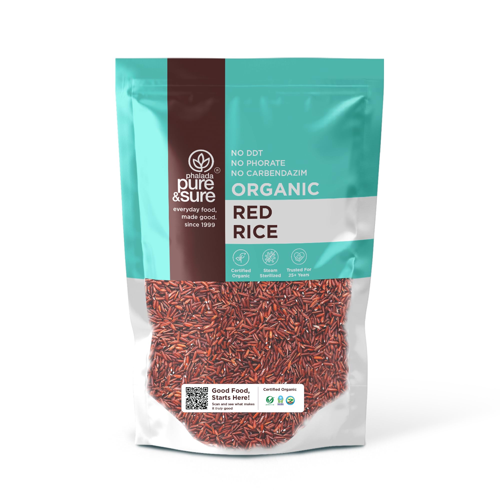 Pure & Sure Organic Red Rice 1Kg | 100% Naturally Handpounded Laal Chawal | Rich Source of Iron, Vitamins & Antioxidants | Certified Organic | Gluten Free | No Additives-image-29