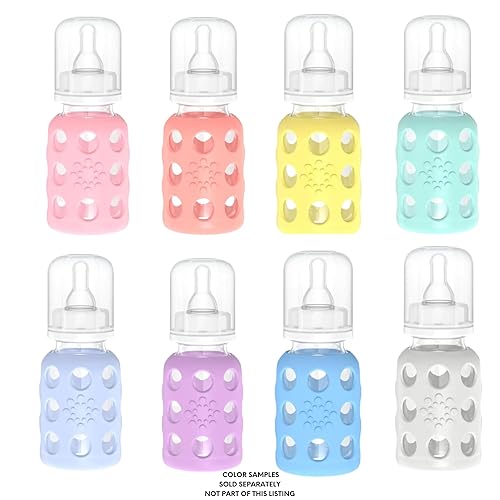 Miniatura 6 de Lifefactory Biberón de vidrio sin BPA Funda protectora de silicona 4 oz9 oz paquete de 2 Frambuesa, rosa