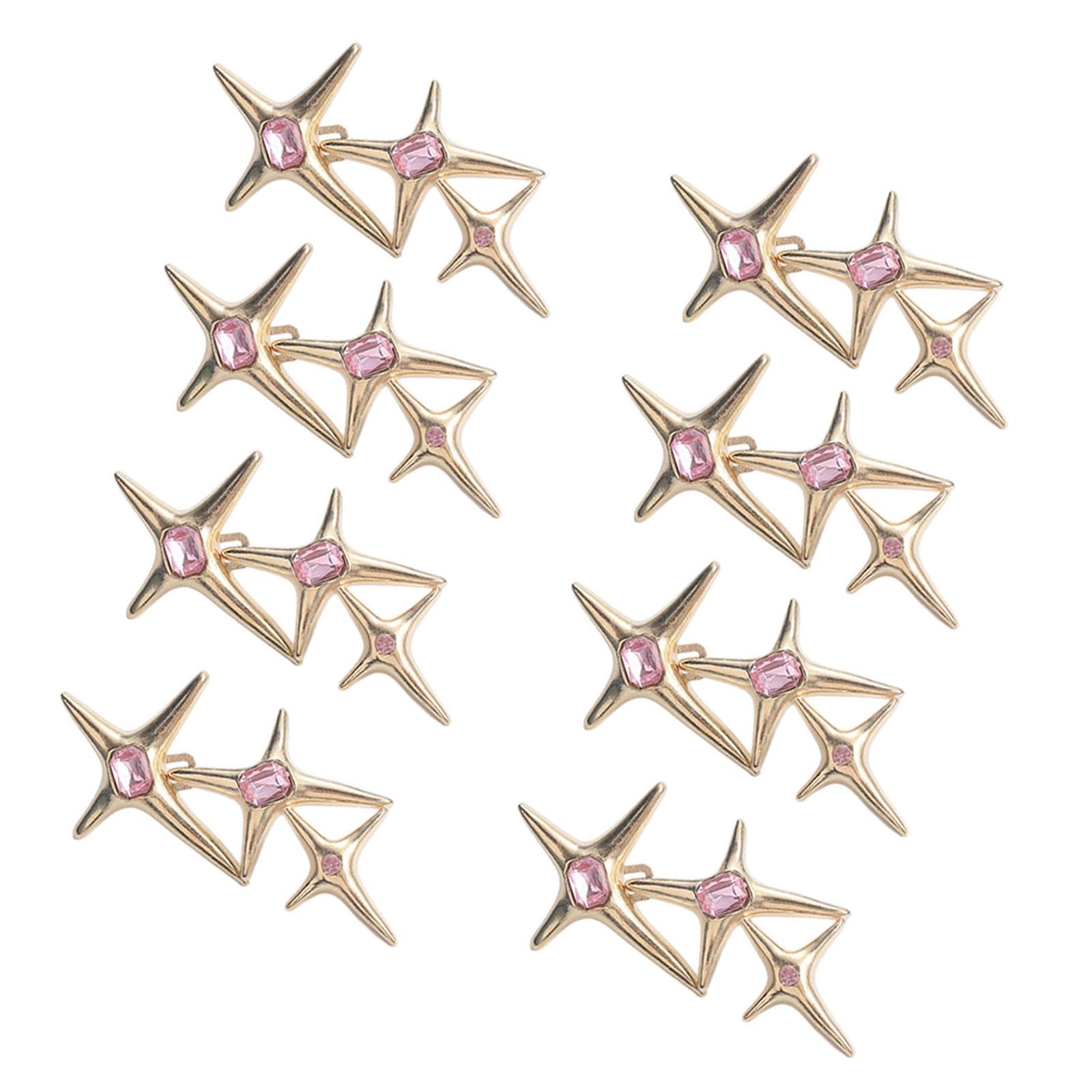 Set 12 Stringitori Regolabili Per Pantaloni A Forma Di Stella – Argento, Oro, Nero, Bronzo – Per Jeans E Gonne