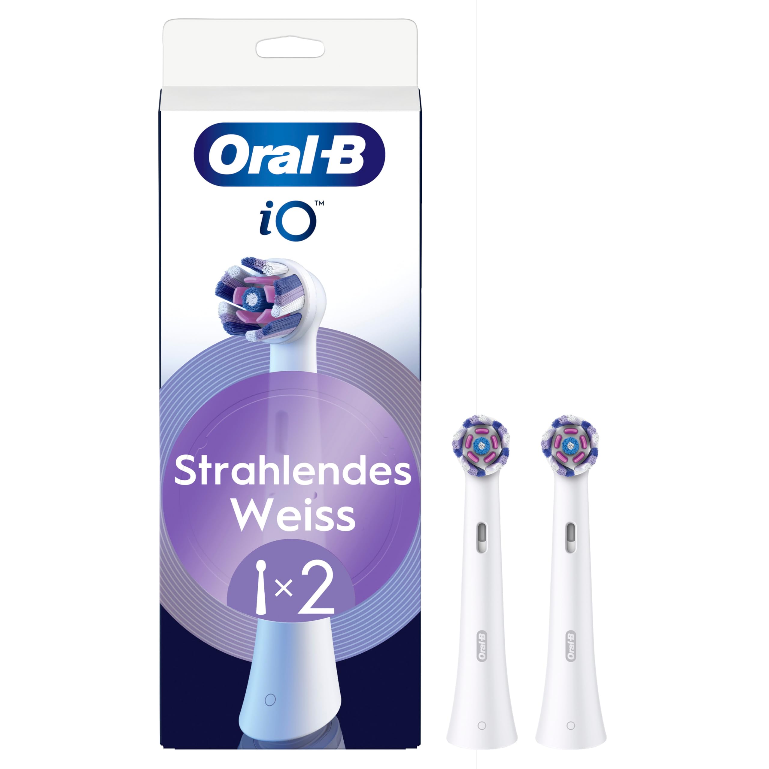 Oral-B iO Strahlendes Weiss – ORIGINAL Aufsteckbürsten für iO Zahnbürsten (2 Stück)