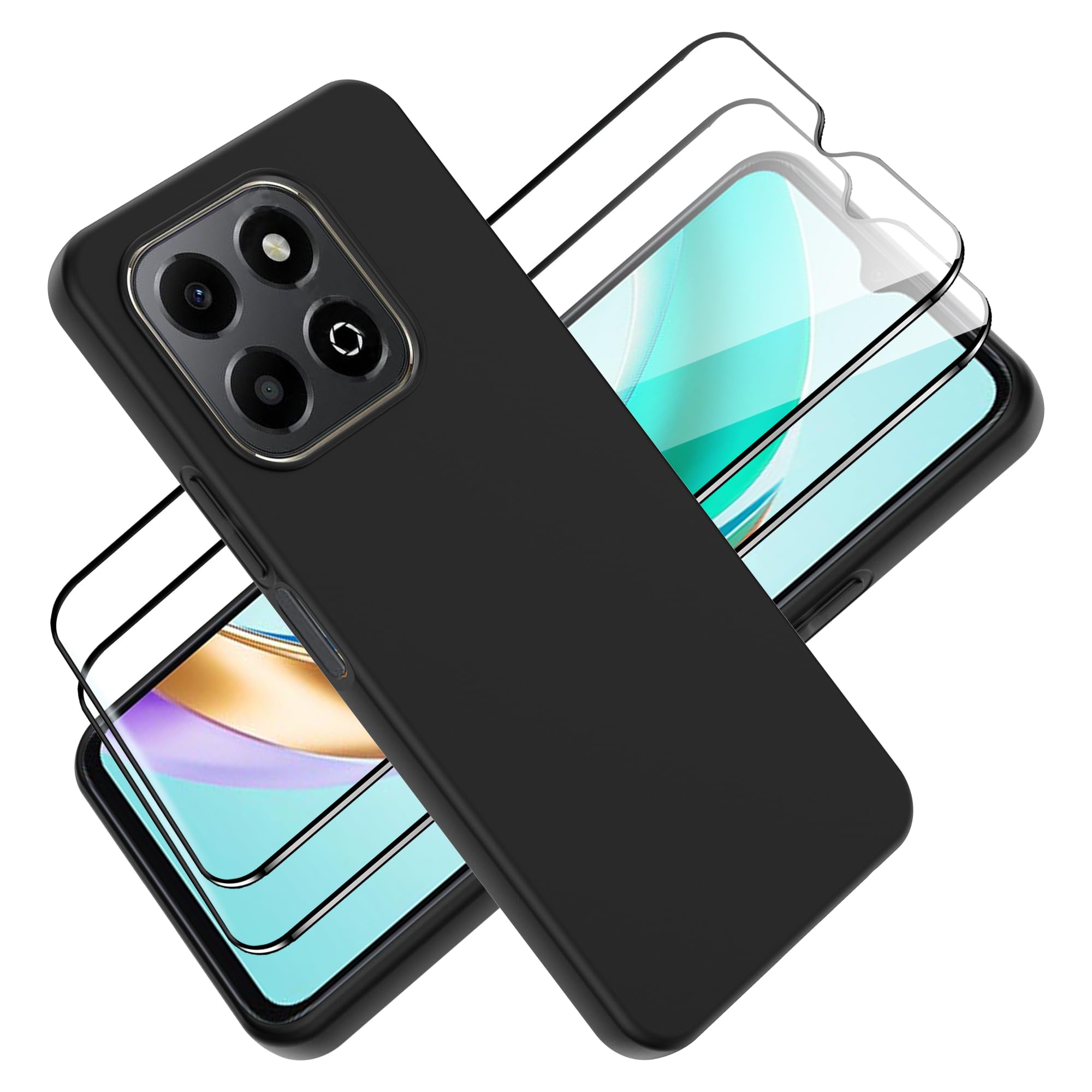 Verre Trempé+Housse Pour Honor X6b 6.56", Coque Etui Protection Premium