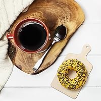 Vista 5 de Operitacx 6 mini tablas de cortar de madera para manualidades con asa, tabla de cortar de madera, tabla de servir pequeña, tabla de cocina rústica