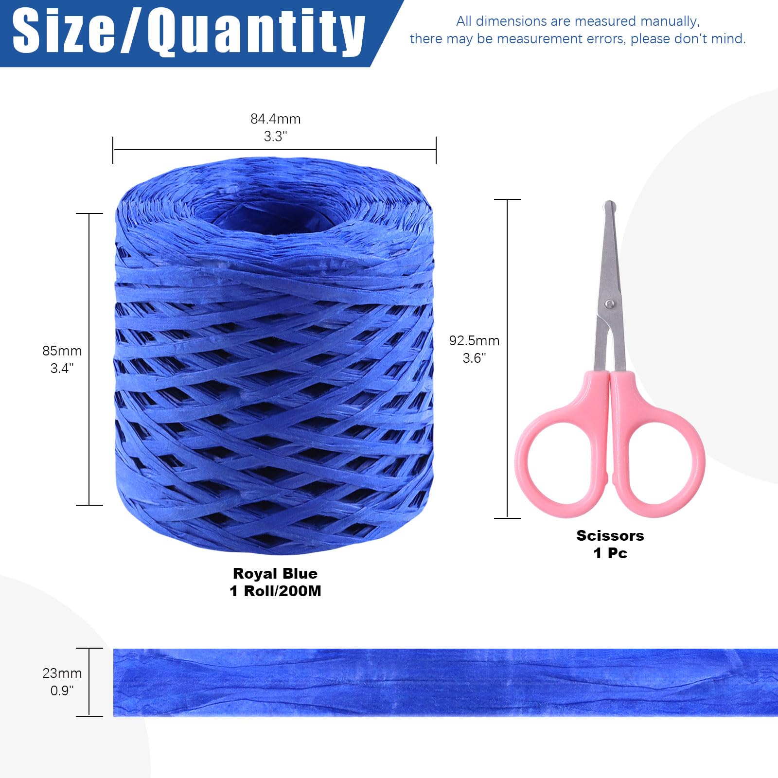 GLARKS 200m Raffia Ribbon with Scissors Set - Image 2