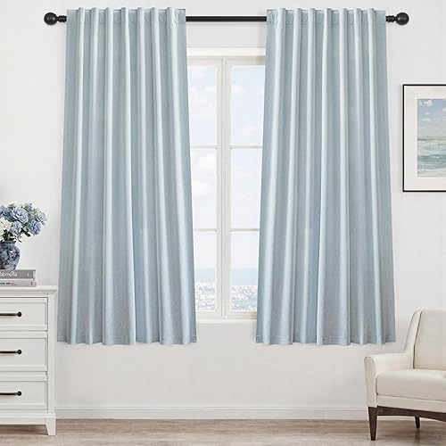 Miniatura 31 de UHITECH - Cortinas de 108 pulgadas de largo para ventana de sala de estar, cortinas opacas para dormitorio, juego de 2 paneles, azul, modernas, de